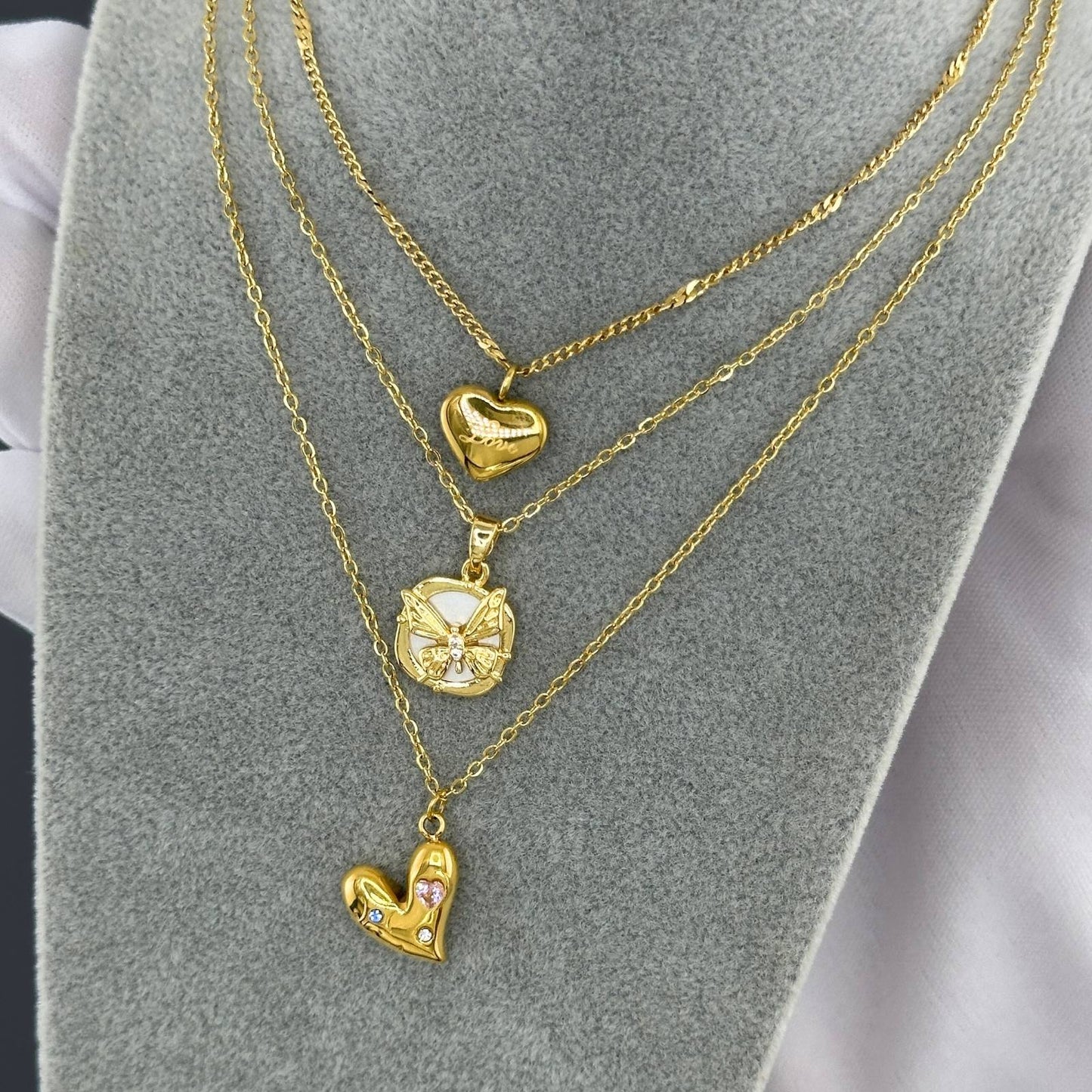 18K gold plated Stainless steel Butterfly necklace, Intensity