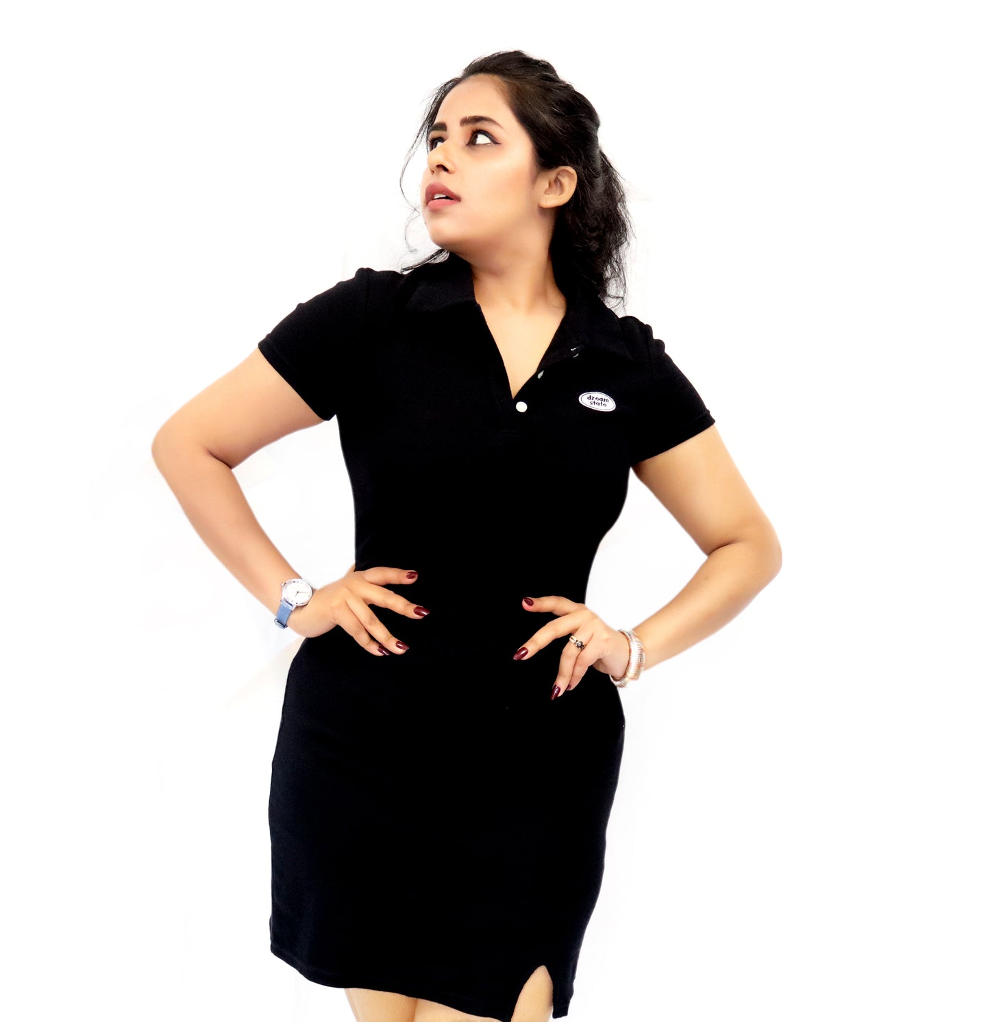 Black curvy black dress