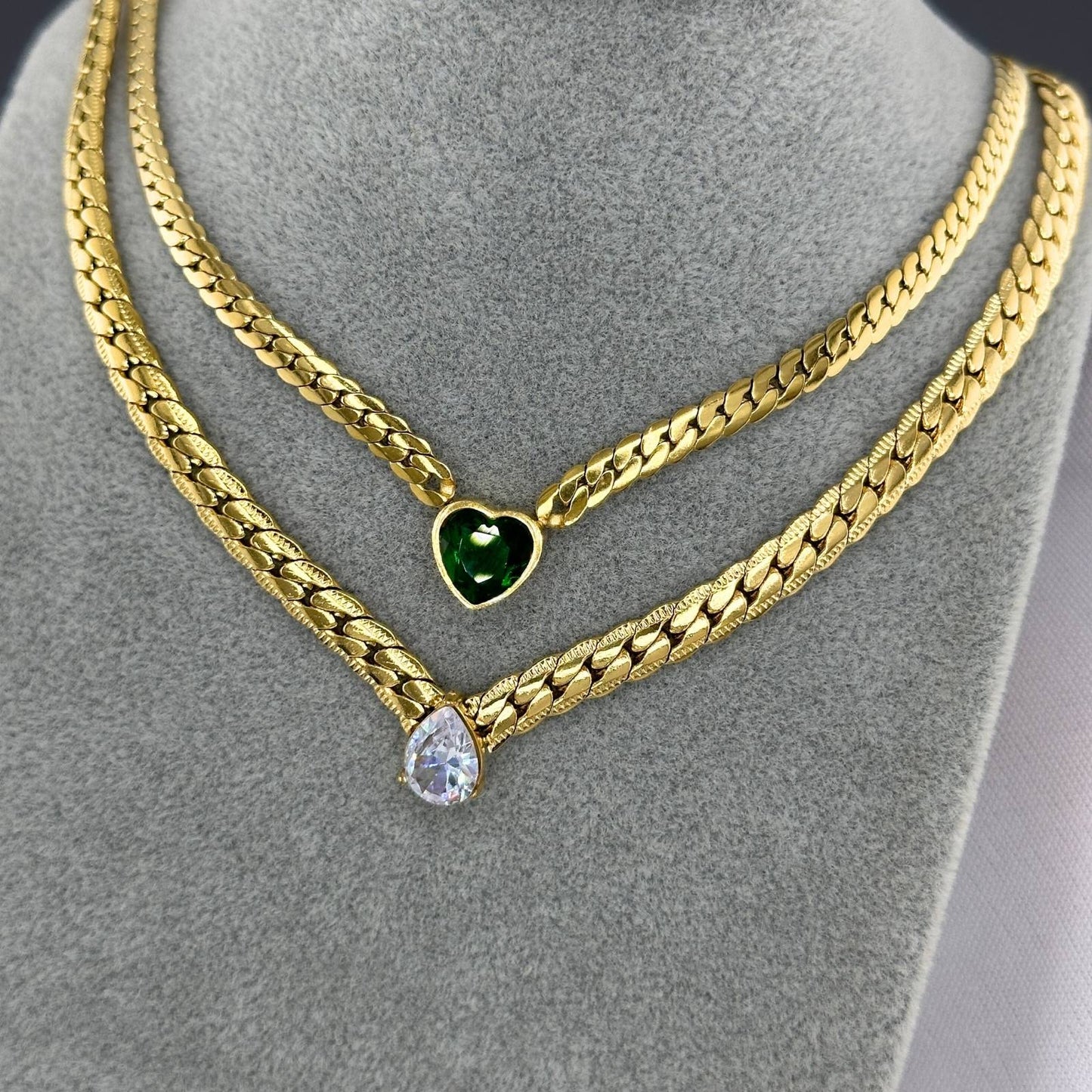 18K gold plated Stainless steel Heart necklace, Intensity