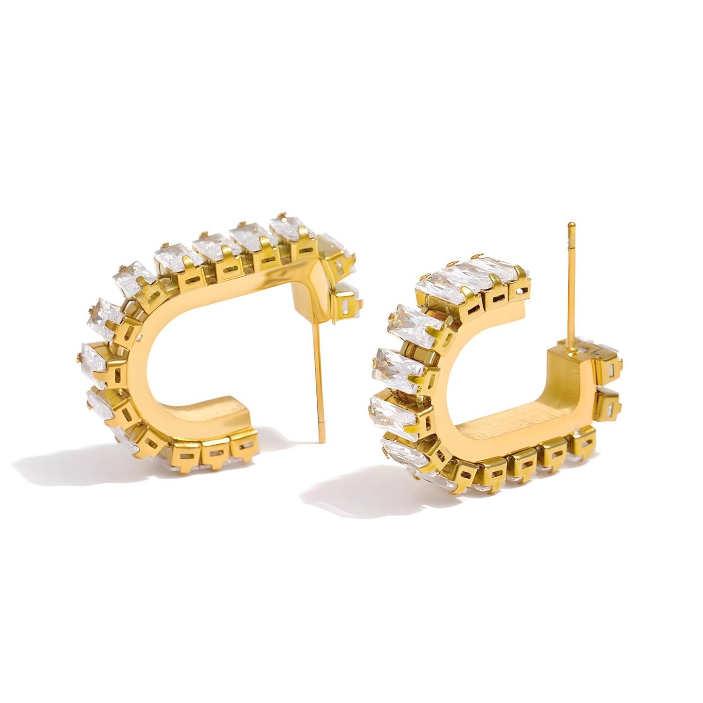 18K gold plated Stainless steel earrings, Intensity
