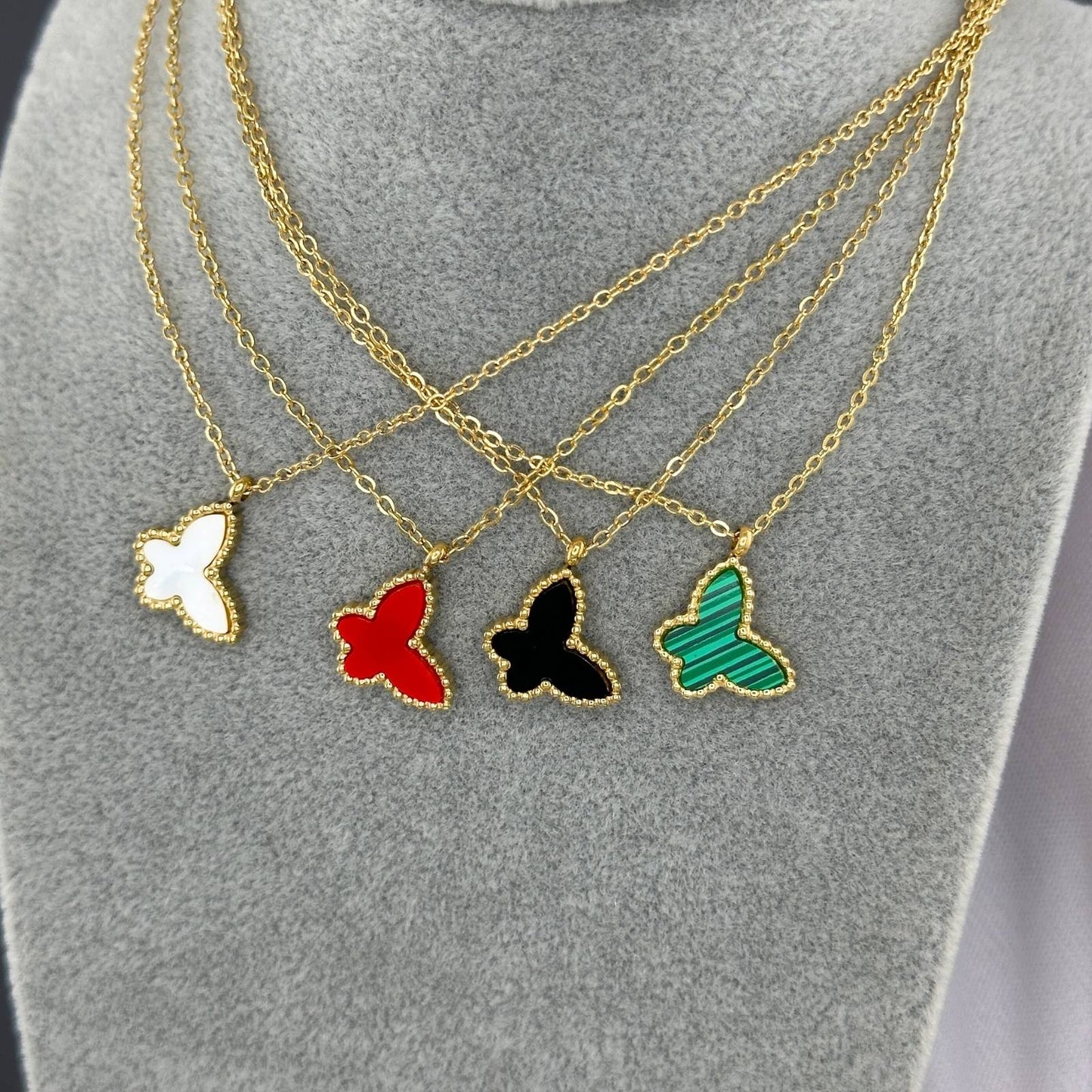 18K gold plated Stainless steel Butterfly necklace, Intensity