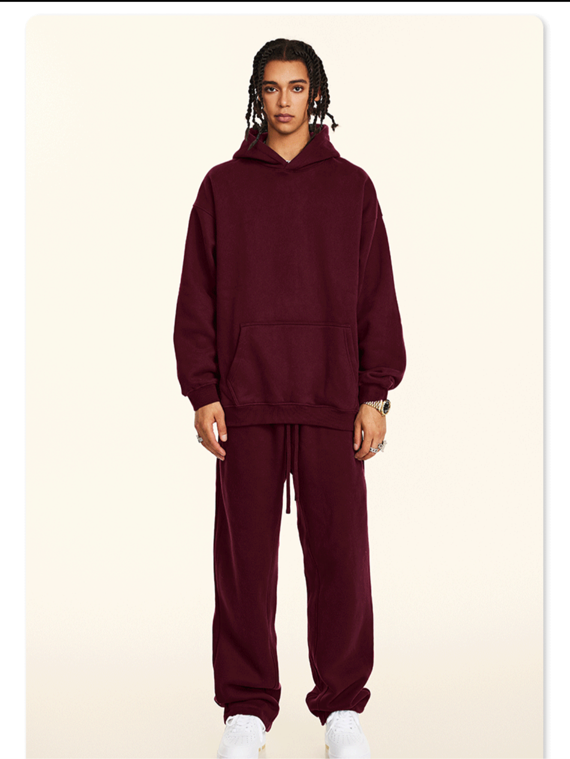 Men Maroon colour- High quality oversized hoodie