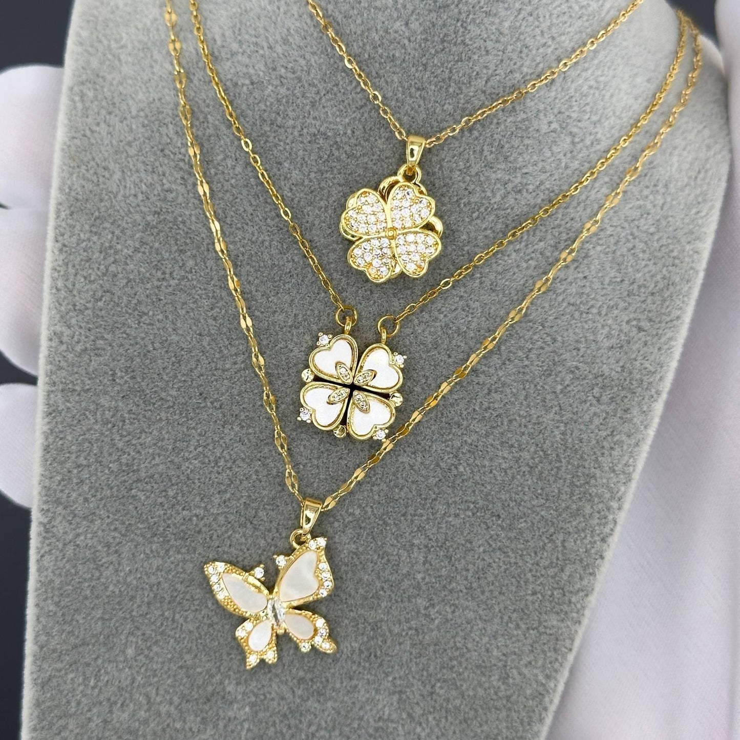 18K gold plated Stainless steel Butterfly necklace, Intensity