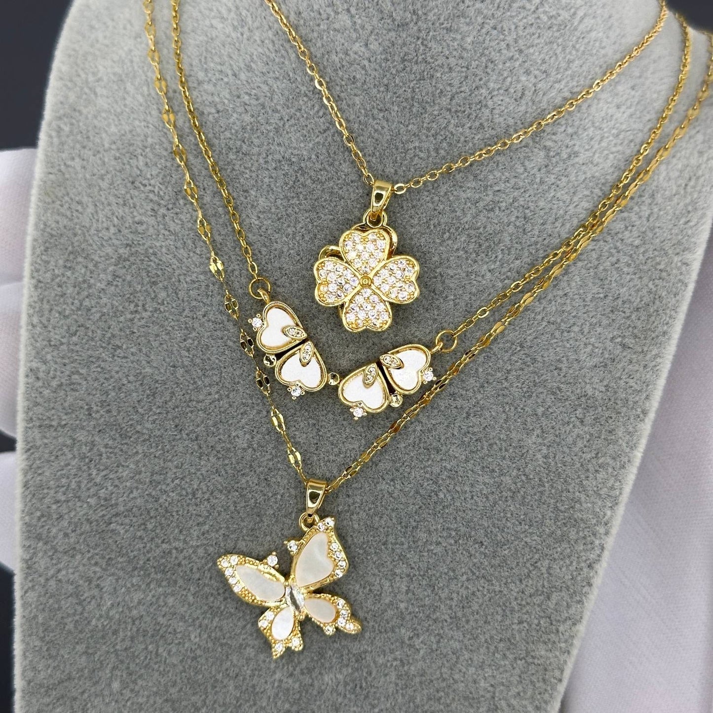 18K gold plated Stainless steel Butterfly necklace, Intensity