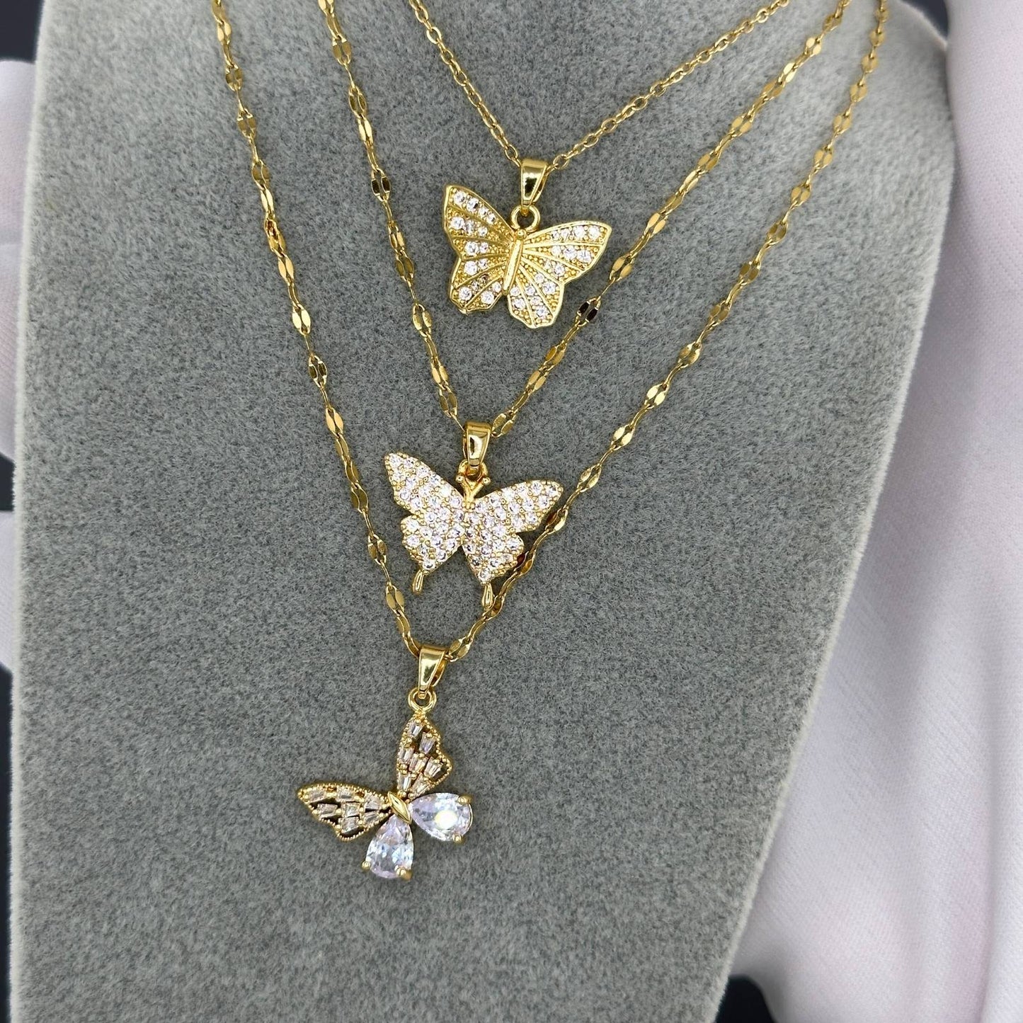 18K gold plated Stainless steel Butterfly necklace, Intensity