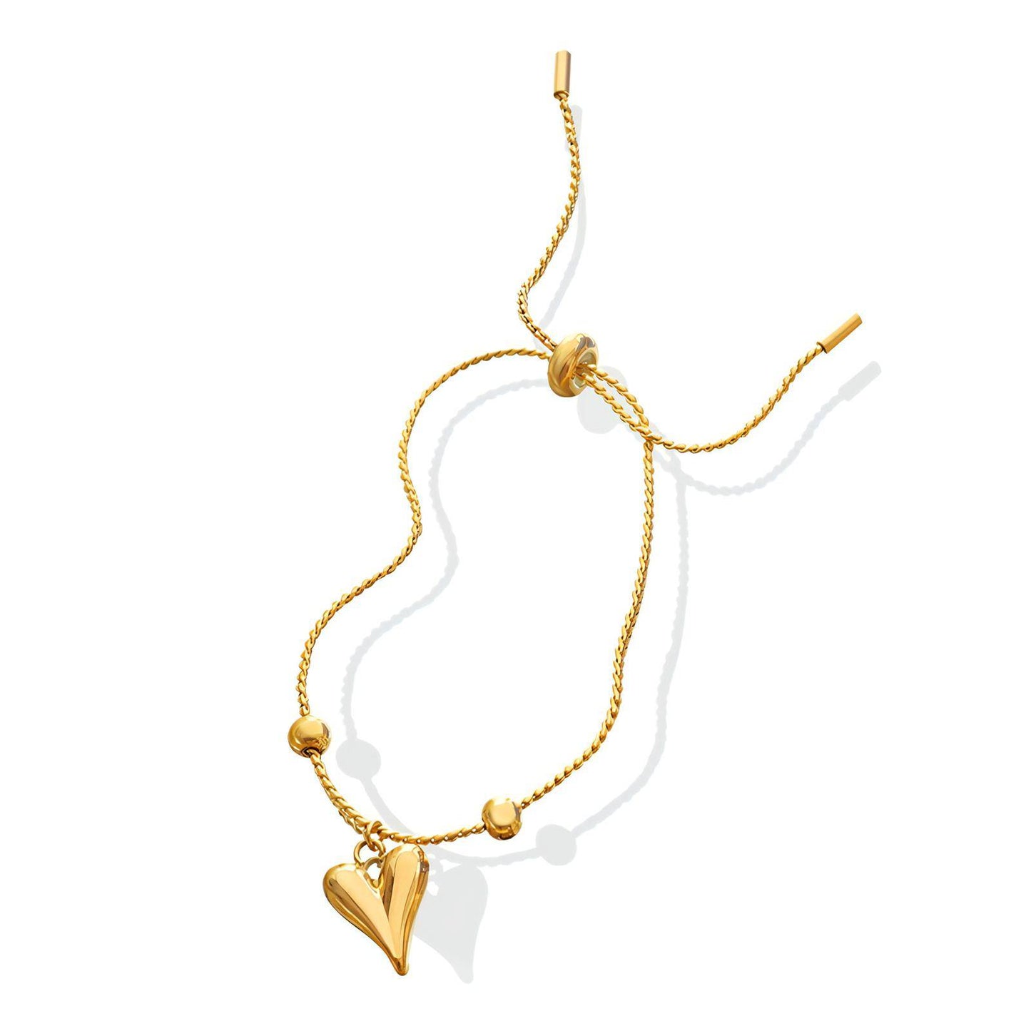 18K gold plated Stainless steel Heart bracelet, Intensity