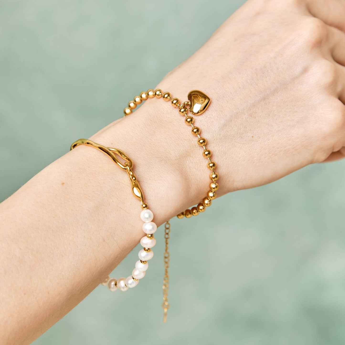 18K gold plated Stainless steel bracelet, Intensity