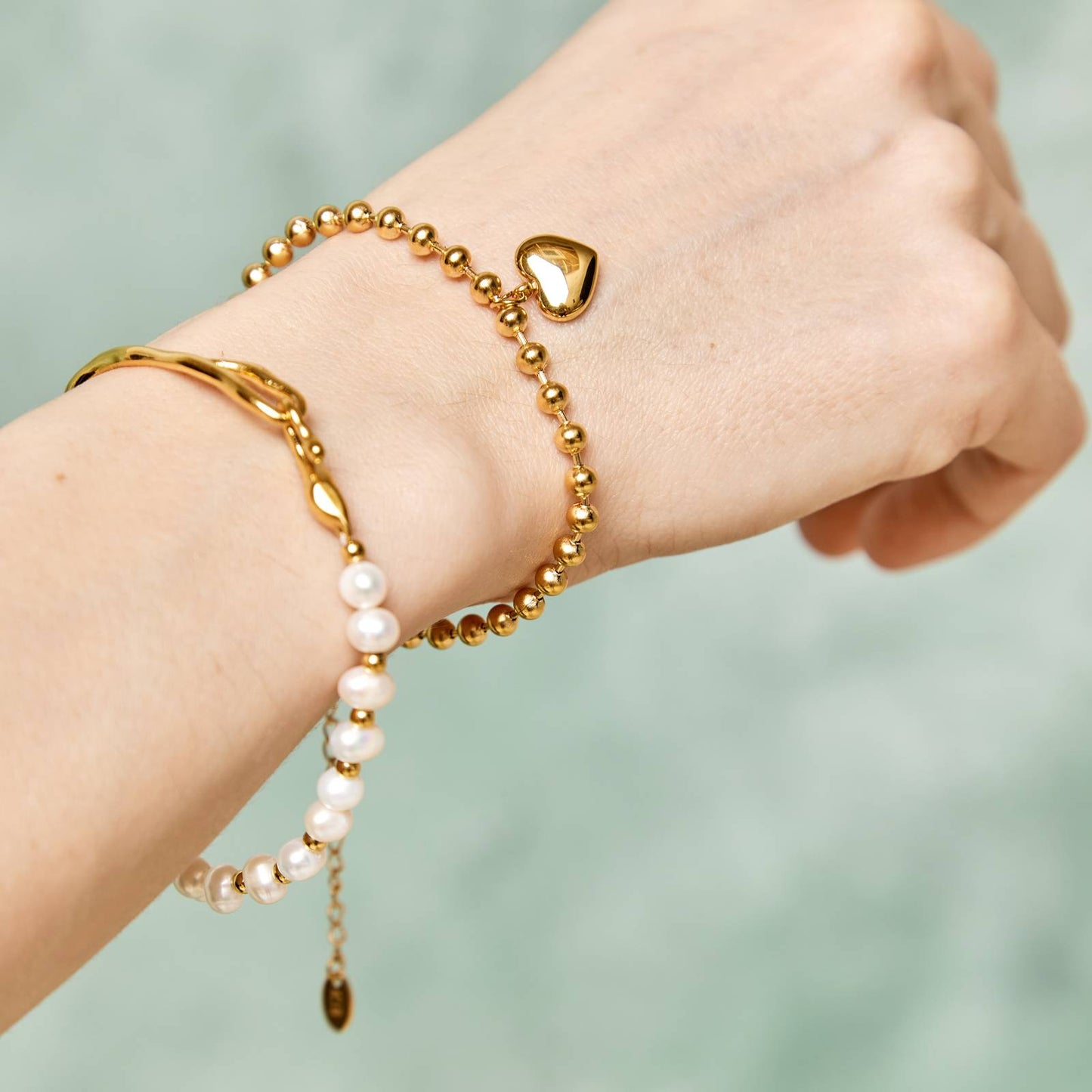 18K gold plated Stainless steel bracelet, Intensity