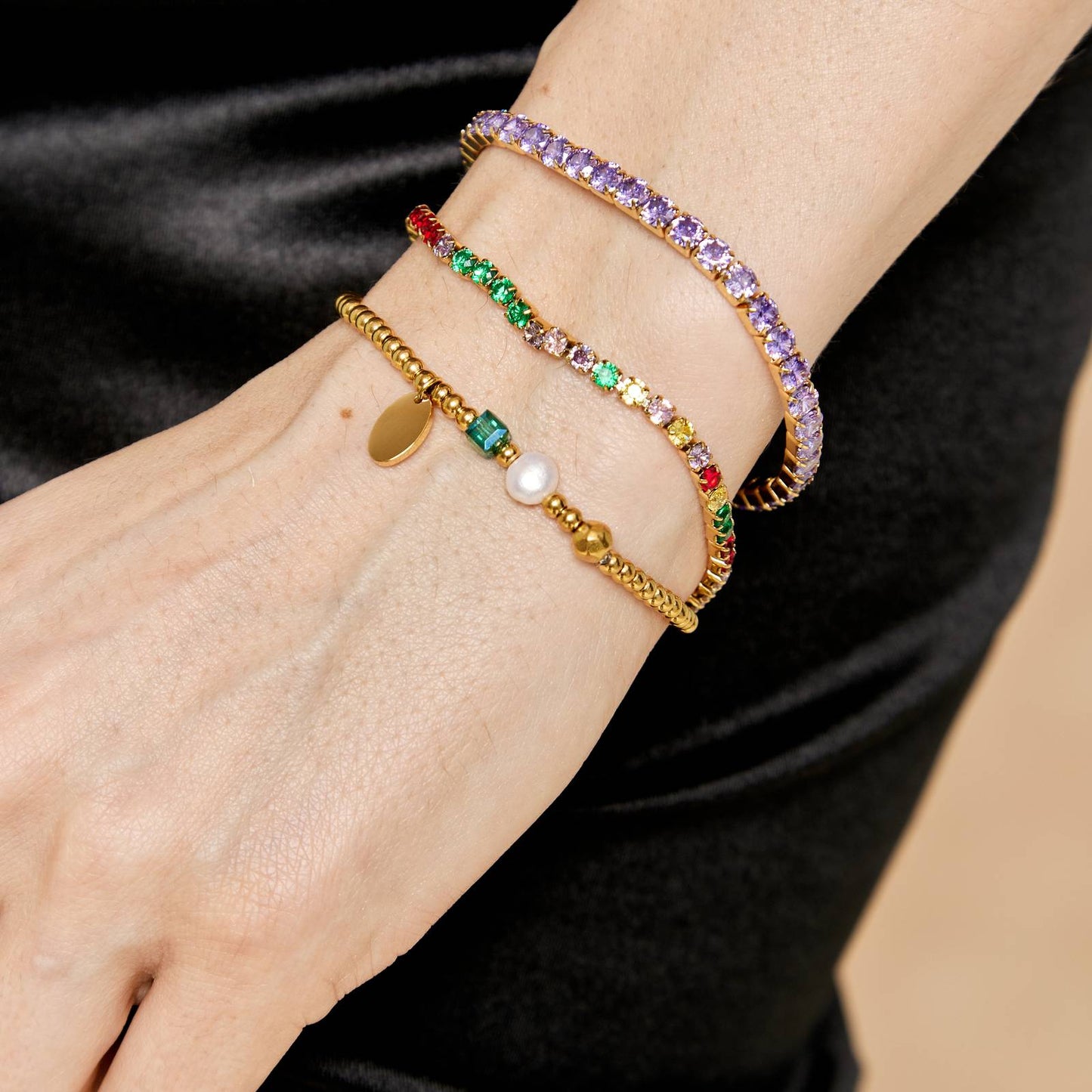 18K gold plated Stainless steel bracelet, Intensity