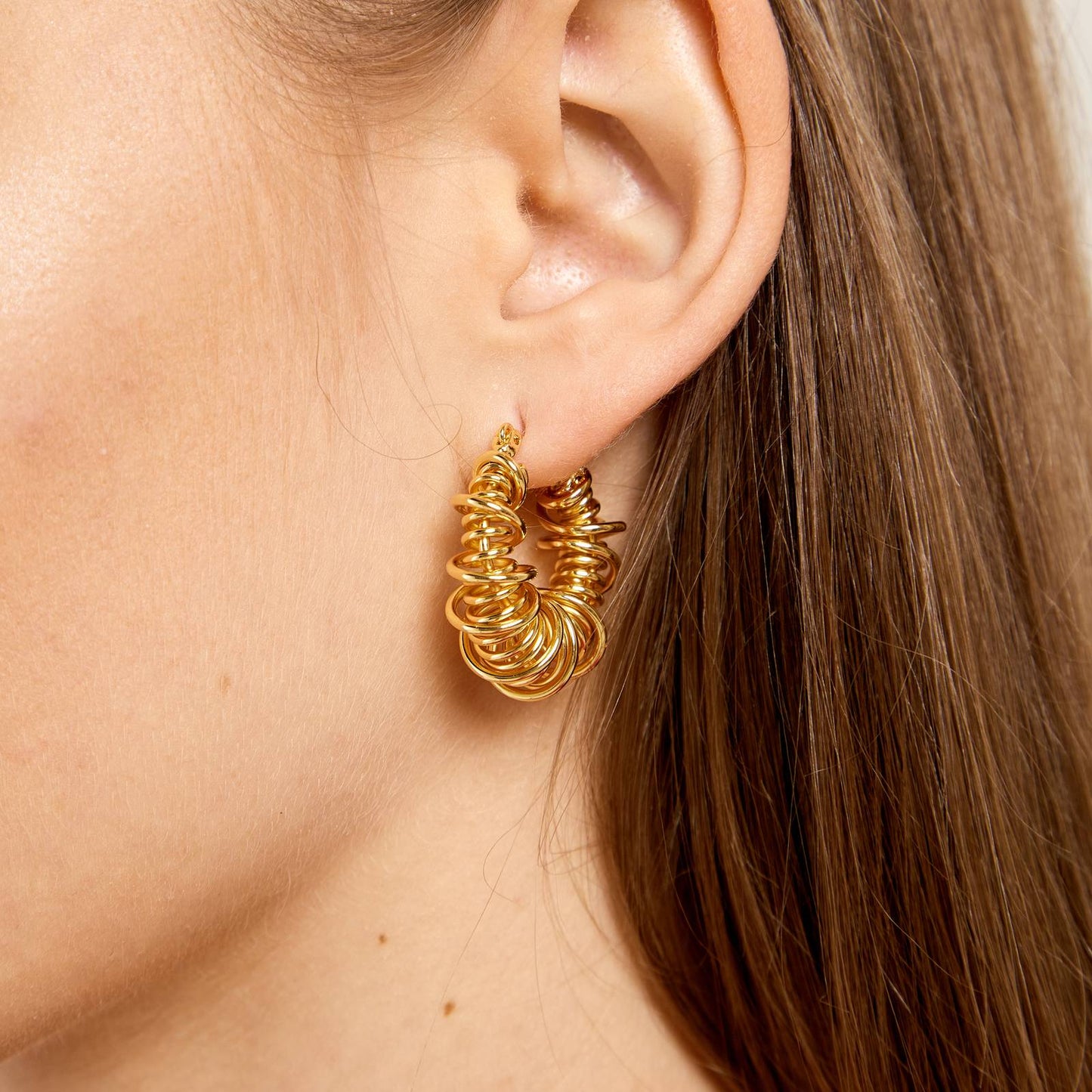 18K gold plated Stainless steel earrings, Intensity