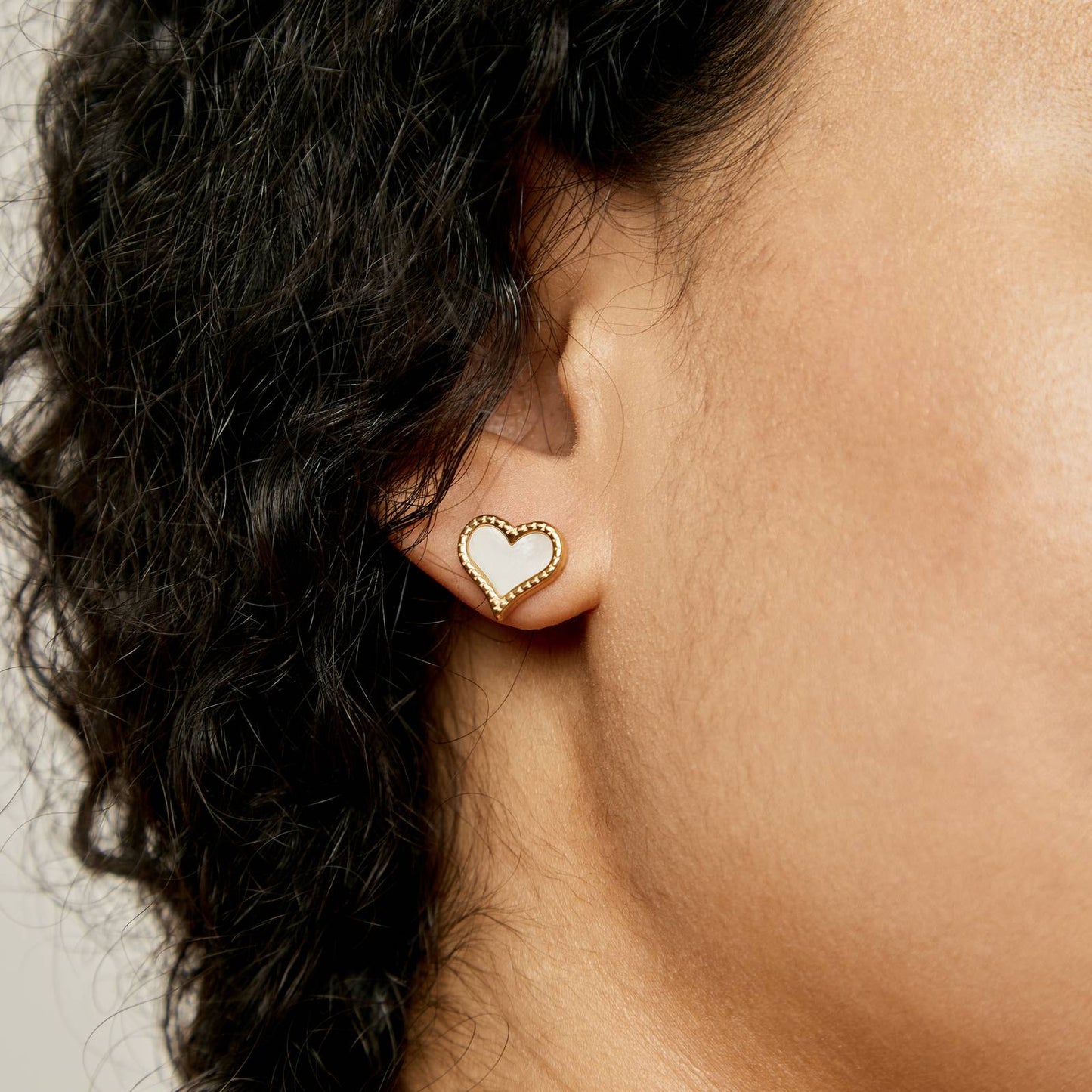 18K gold plated Stainless steel Hearts earrings, Intensity