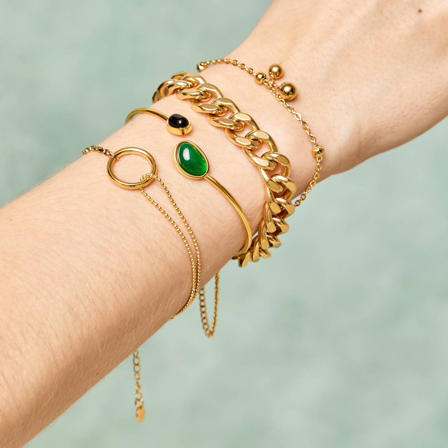 18K gold plated Stainless steel bracelet, Intensity