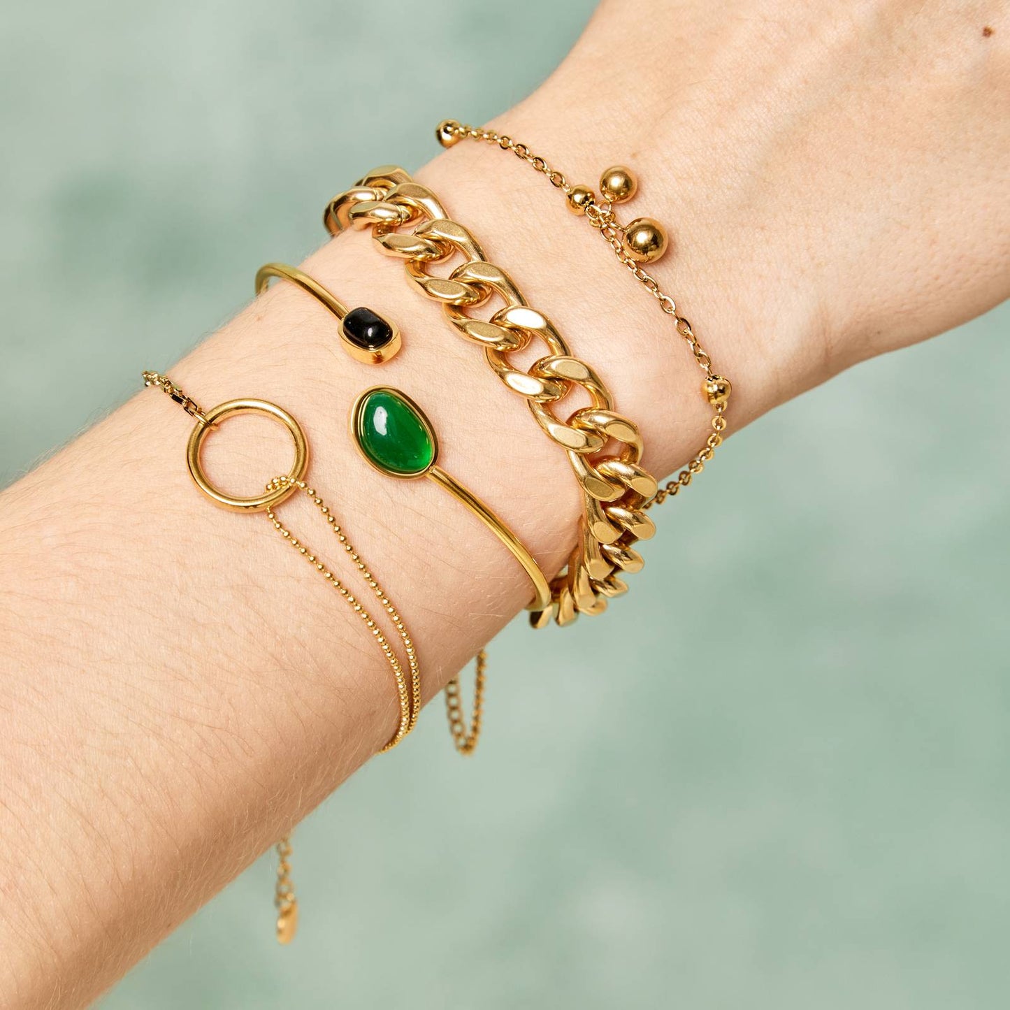 18K gold plated Stainless steel bracelet, Intensity