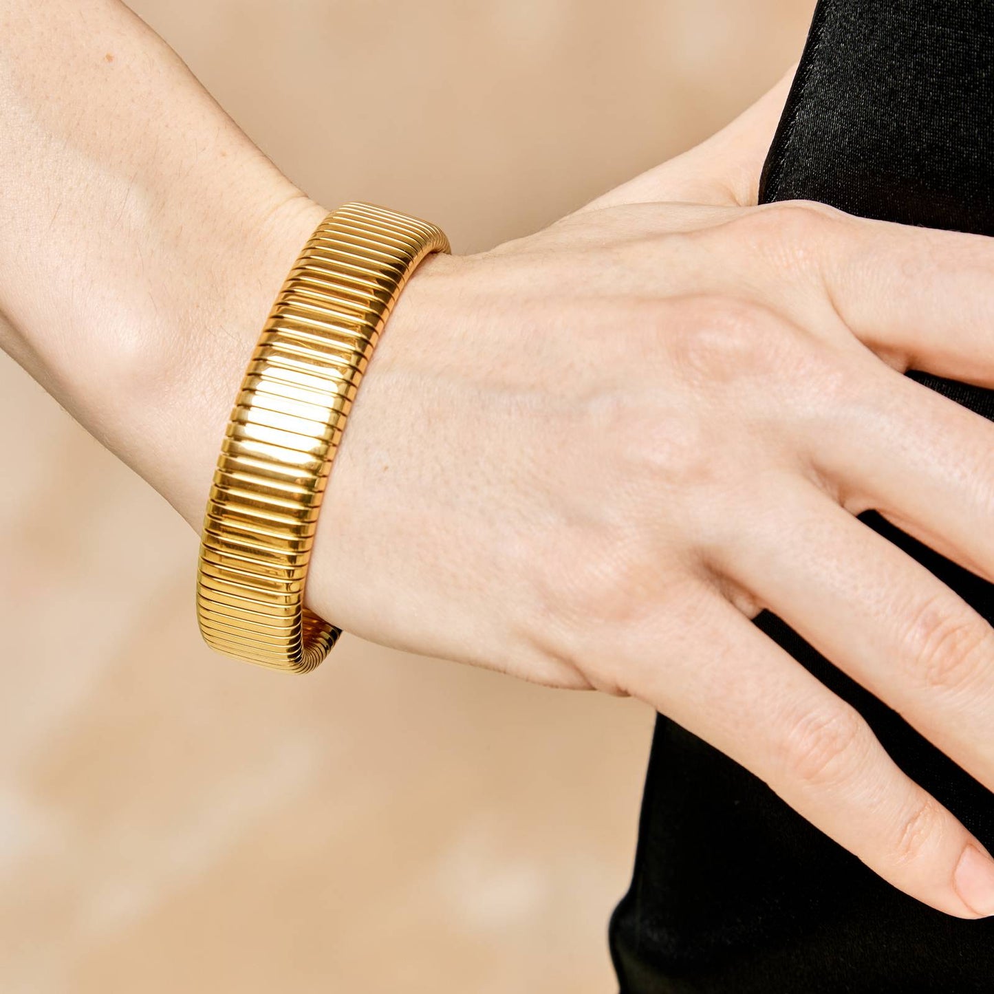18K gold plated Stainless steel bracelet, Intensity