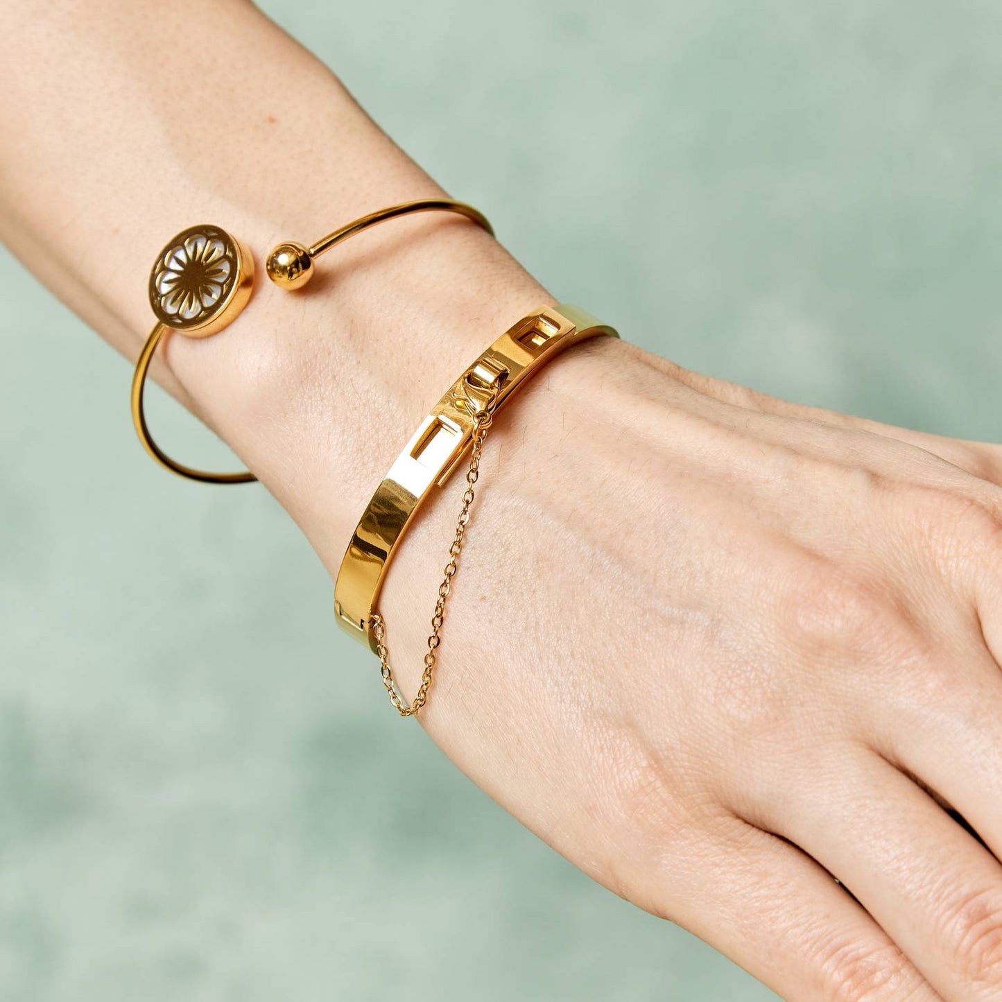 18K gold plated Stainless steel bracelet, Intensity