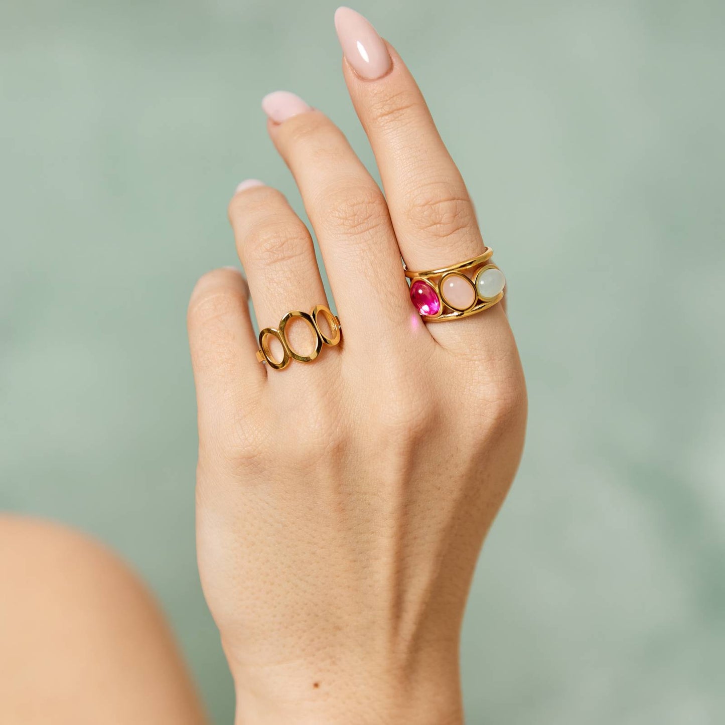 18K gold plated Stainless steel finger ring, Intensity