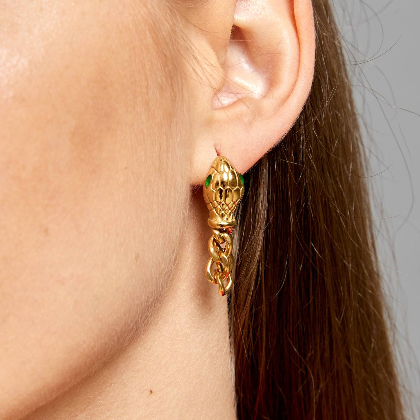 18K gold plated Stainless steel Snakes earrings, Intensity