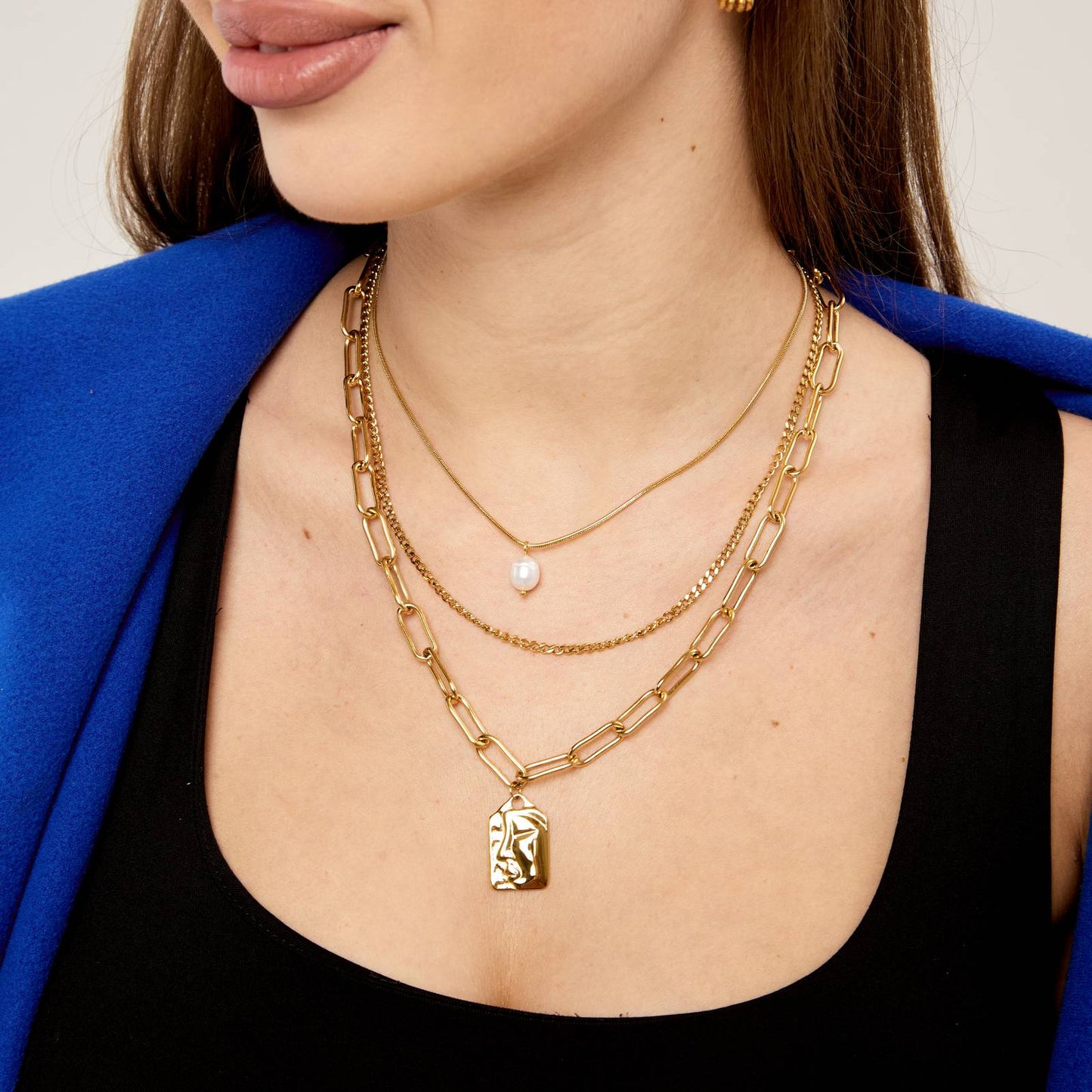 18K gold plated Stainless steel necklace, Intensity