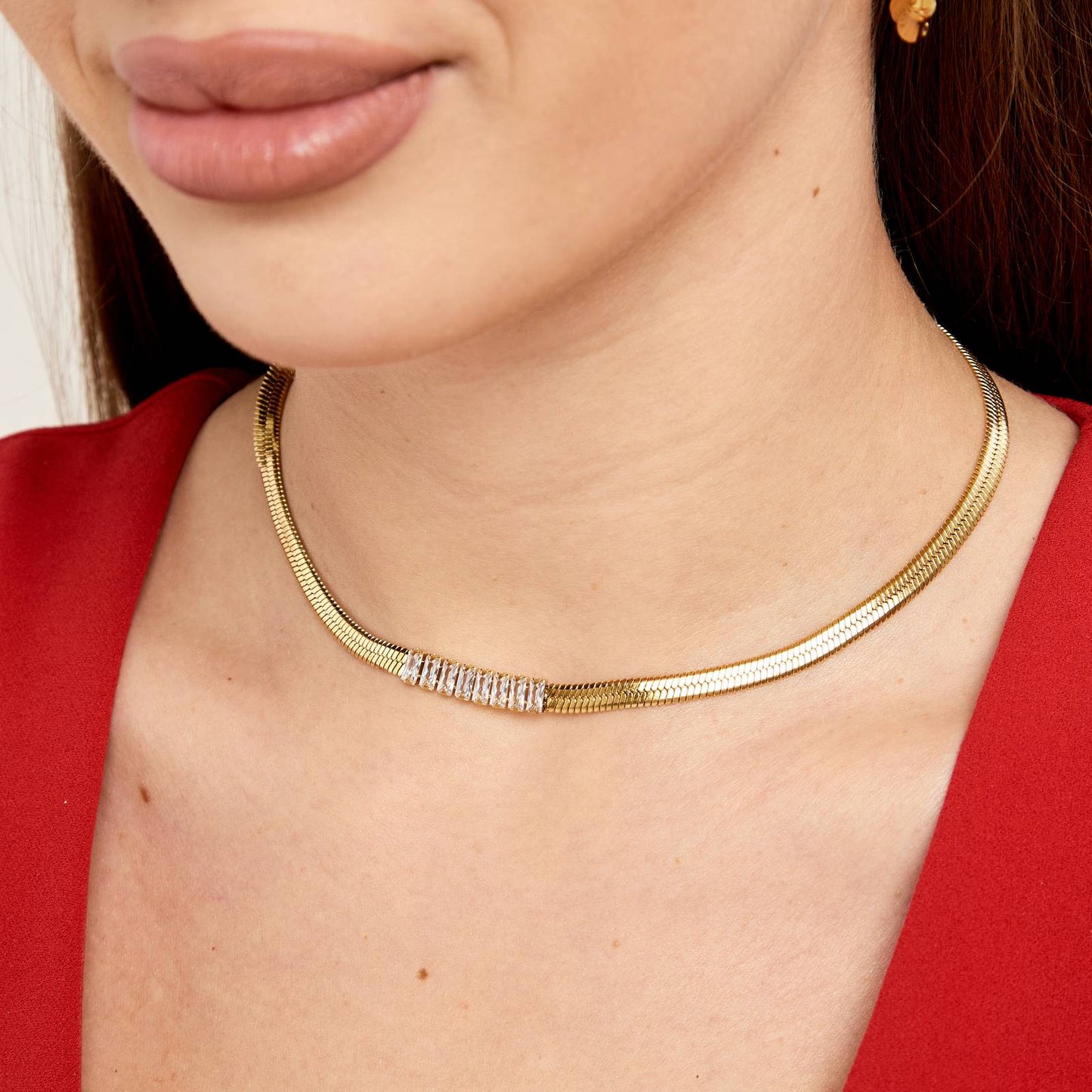 18K gold plated Stainless steel necklace, Intensity