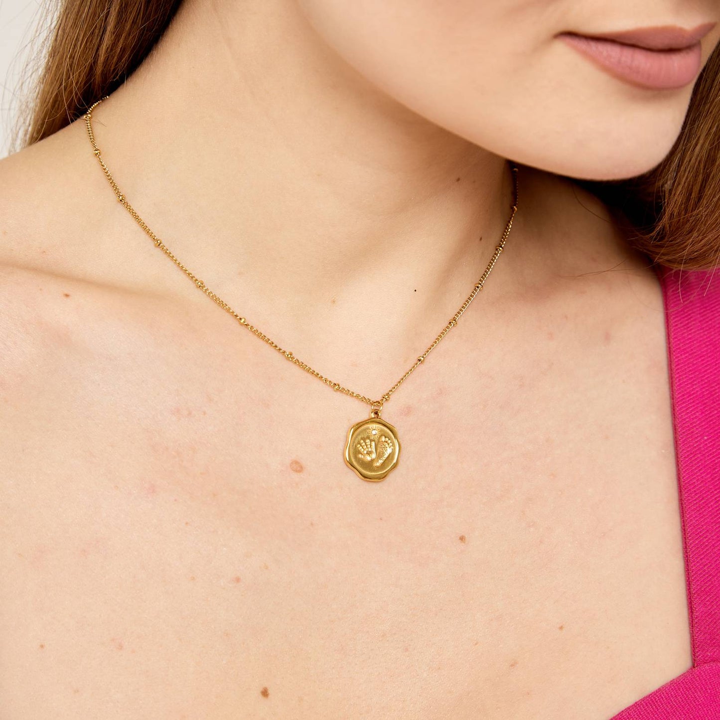 18K gold plated Stainless steel necklace, Intensity