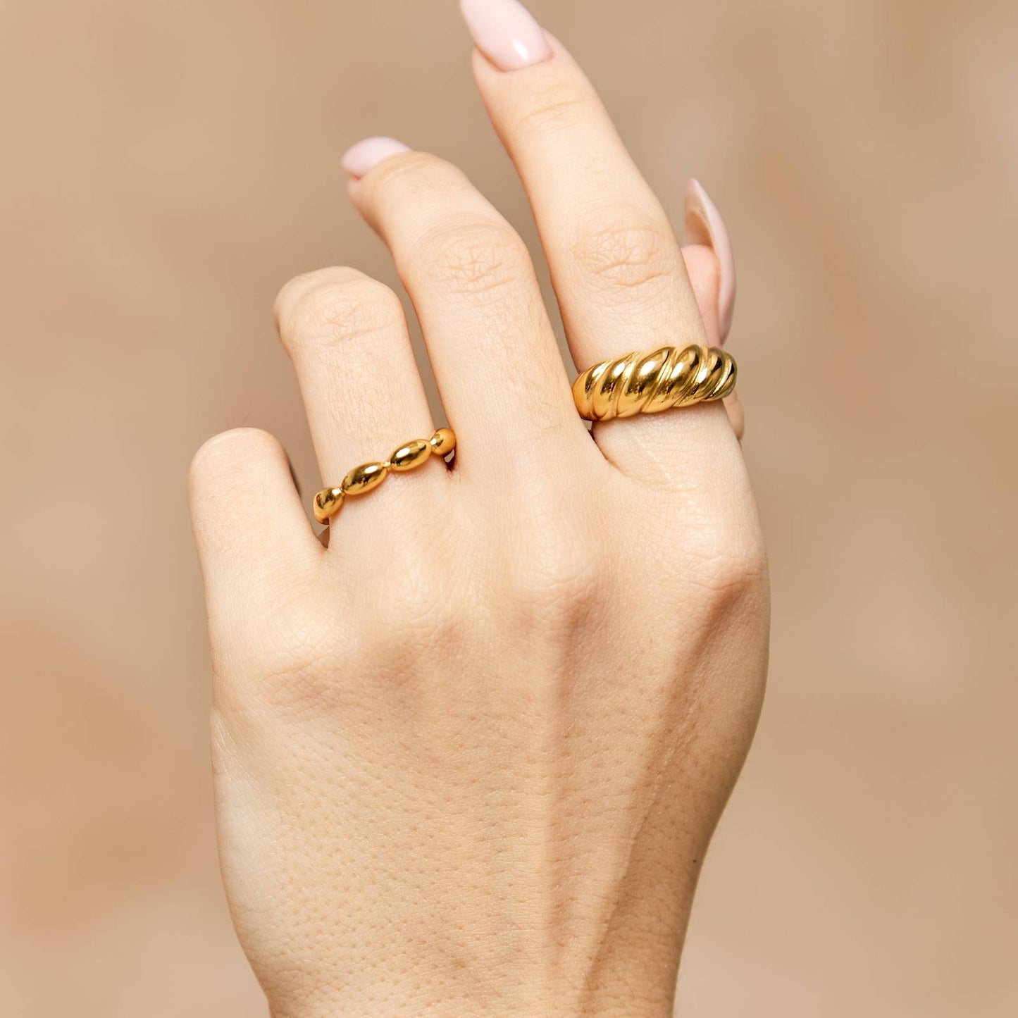 18K gold plated Stainless steel finger ring, Intensity