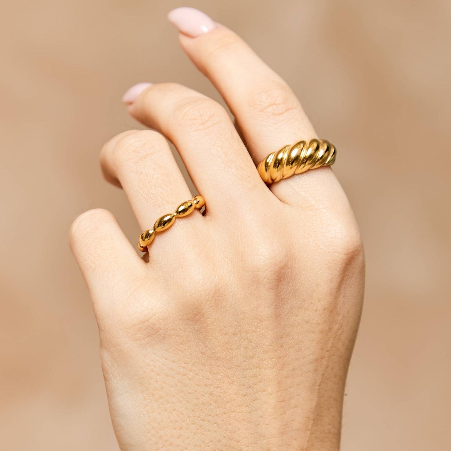 18K gold plated Stainless steel finger ring, Intensity
