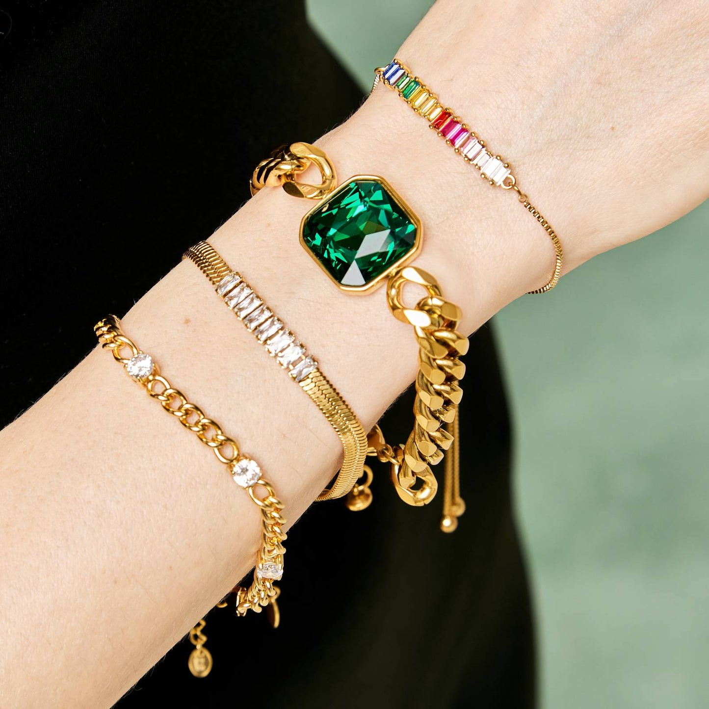 18K gold plated Stainless steel bracelet, Intensity