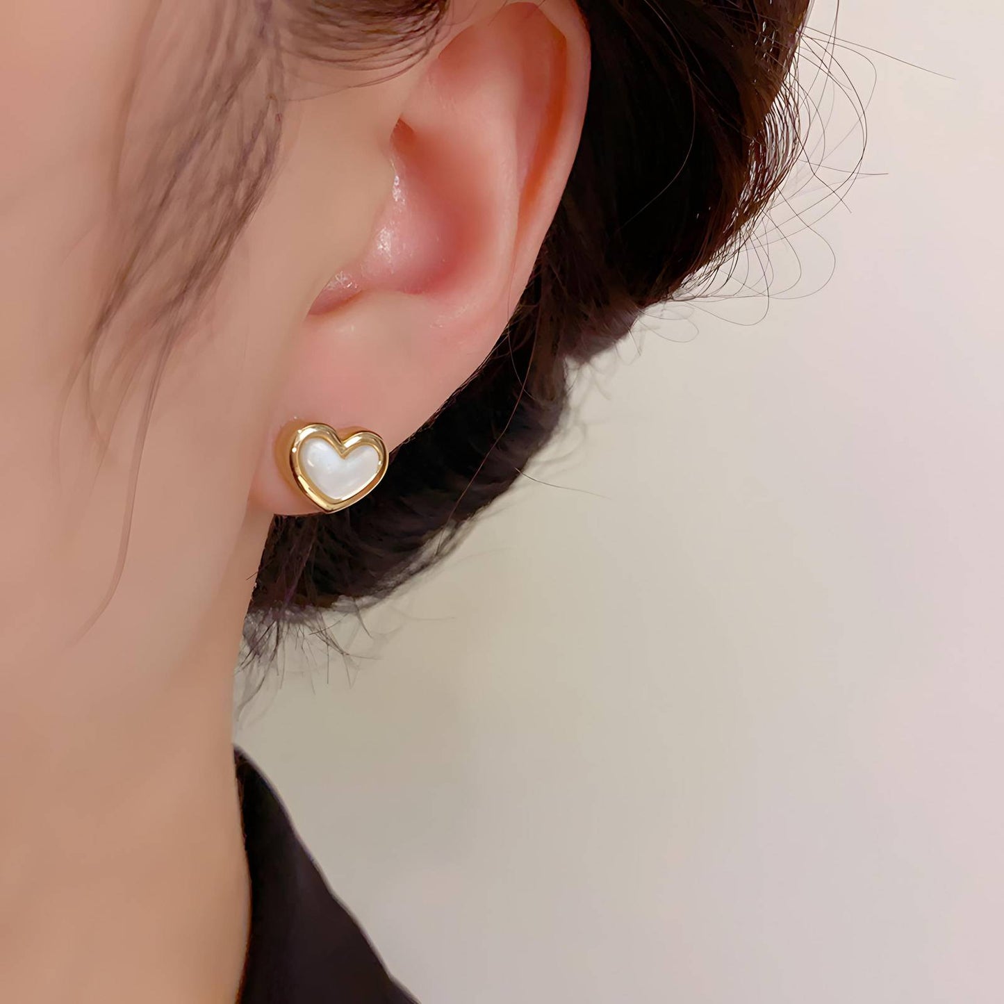 18K gold plated Stainless steel Hearts earrings, Intensity