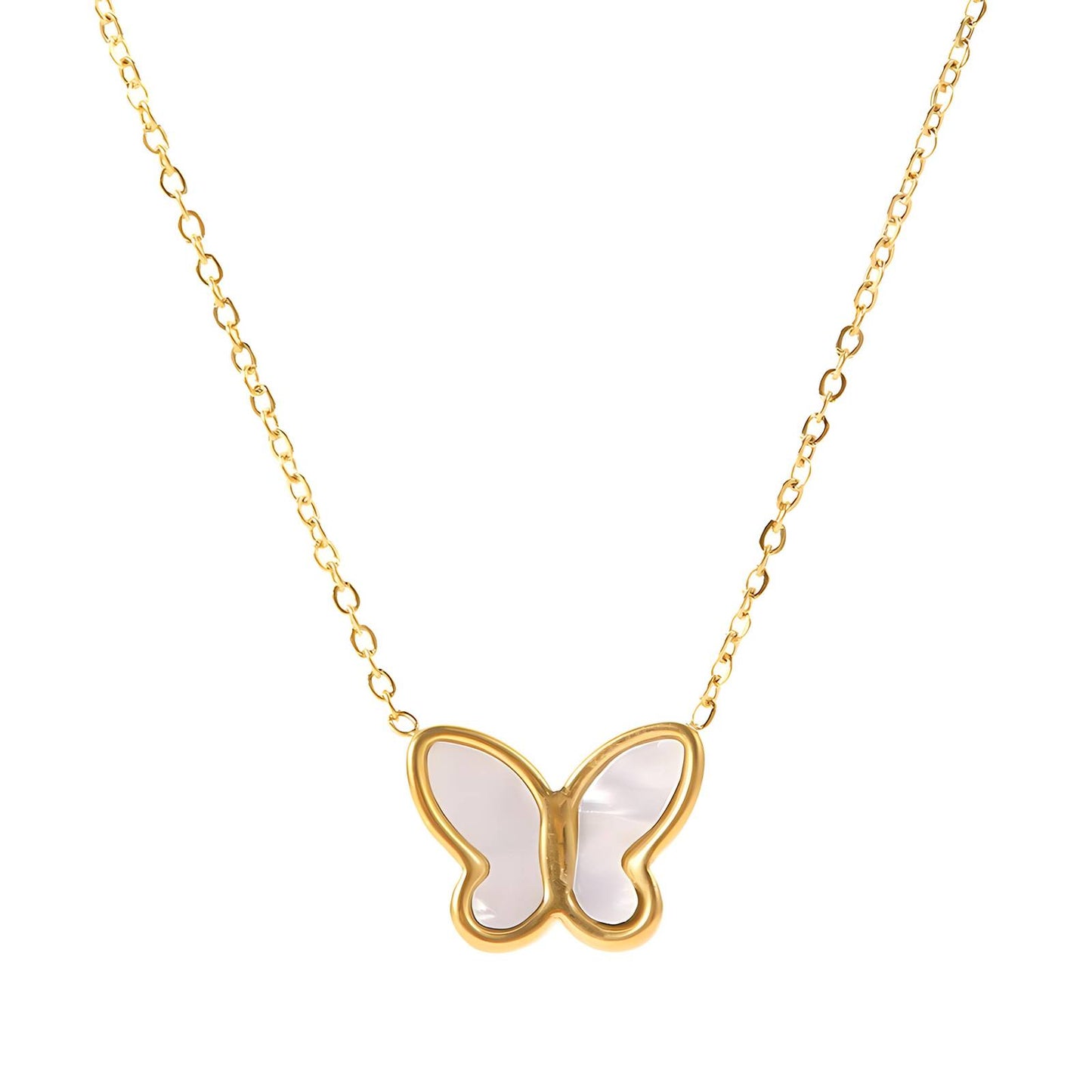 18K gold plated Stainless steel Butterfly necklace, Intensity