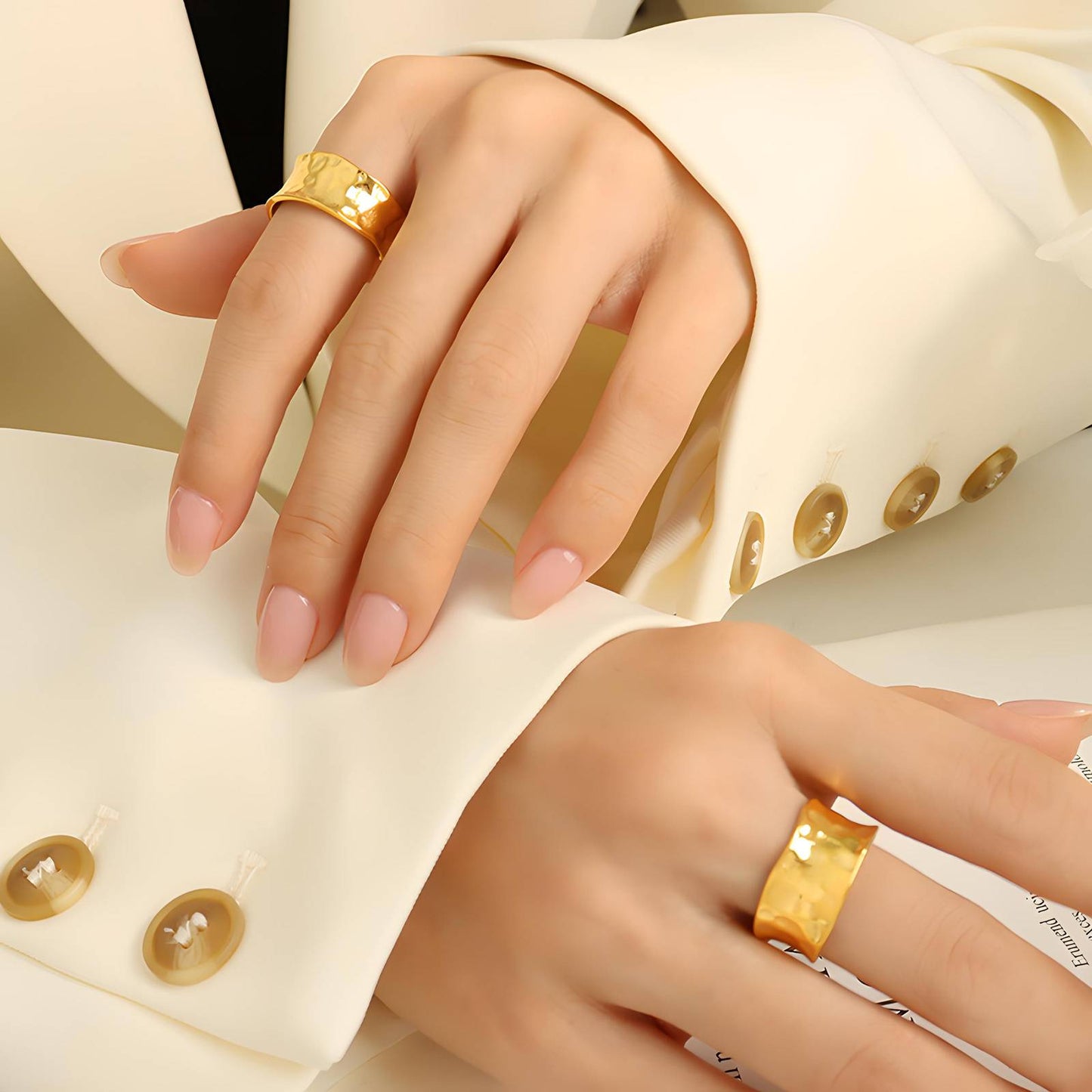 18K gold plated Stainless steel finger ring, Intensity