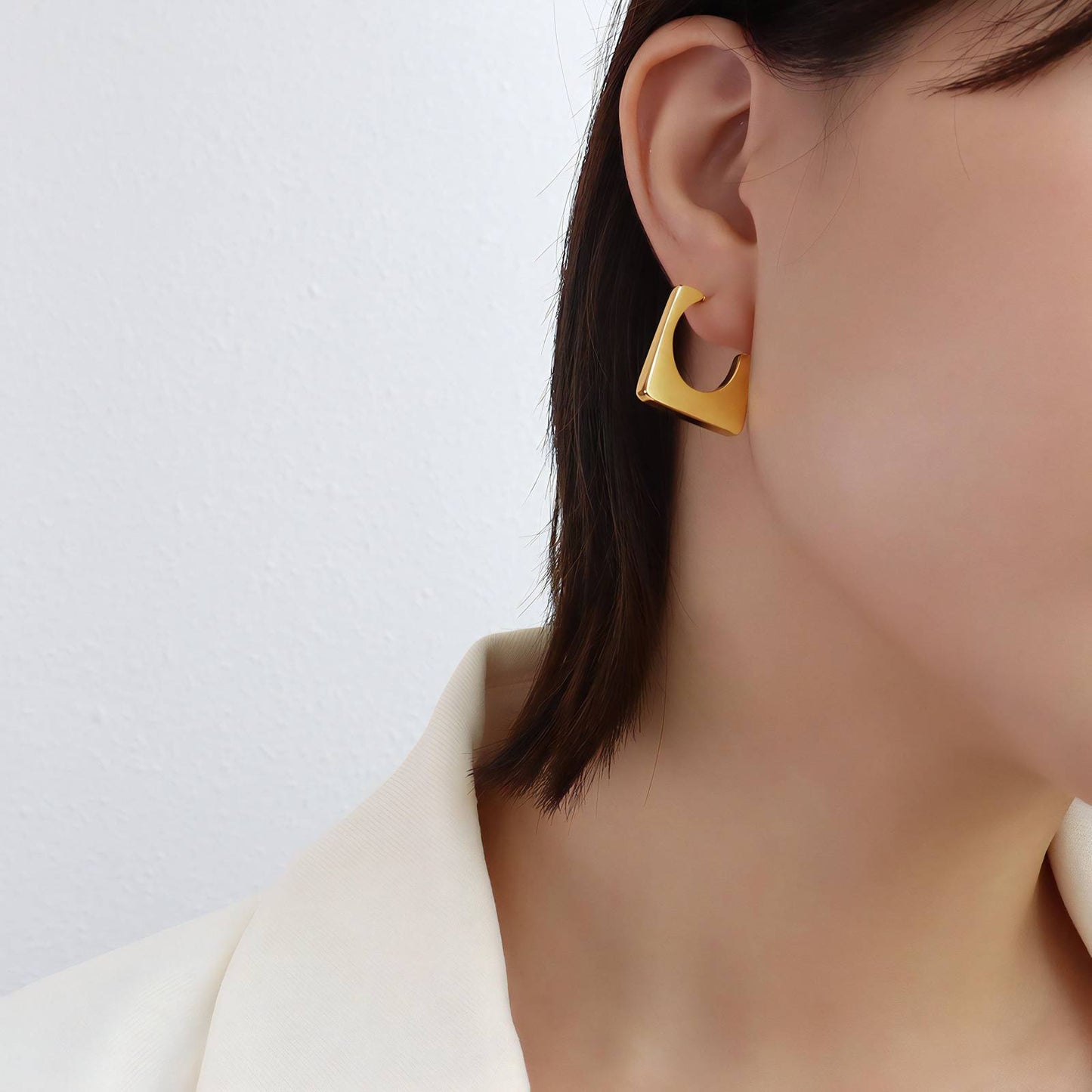 18K gold plated Stainless steel earrings, Intensity