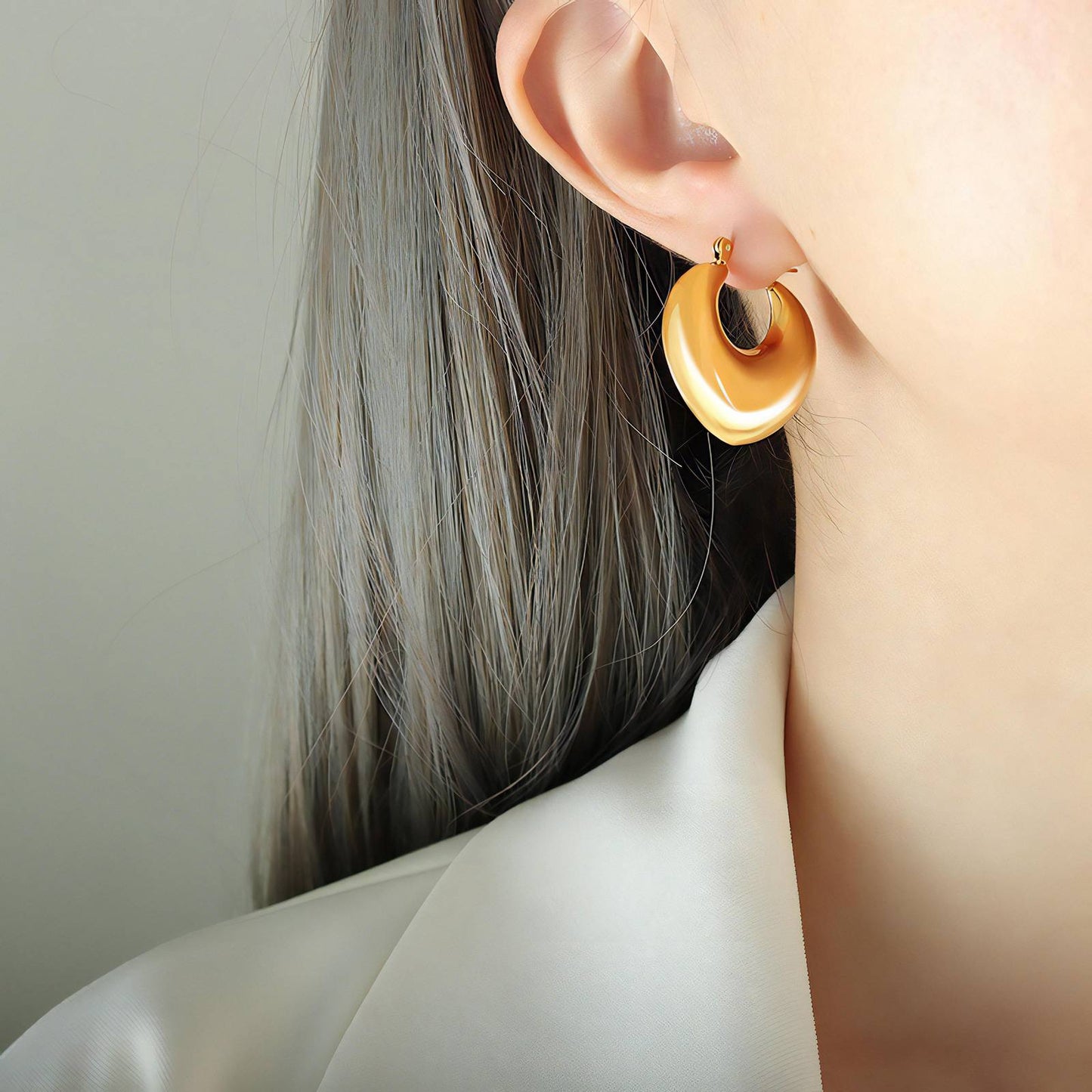 18K gold plated Stainless steel earrings, Intensity