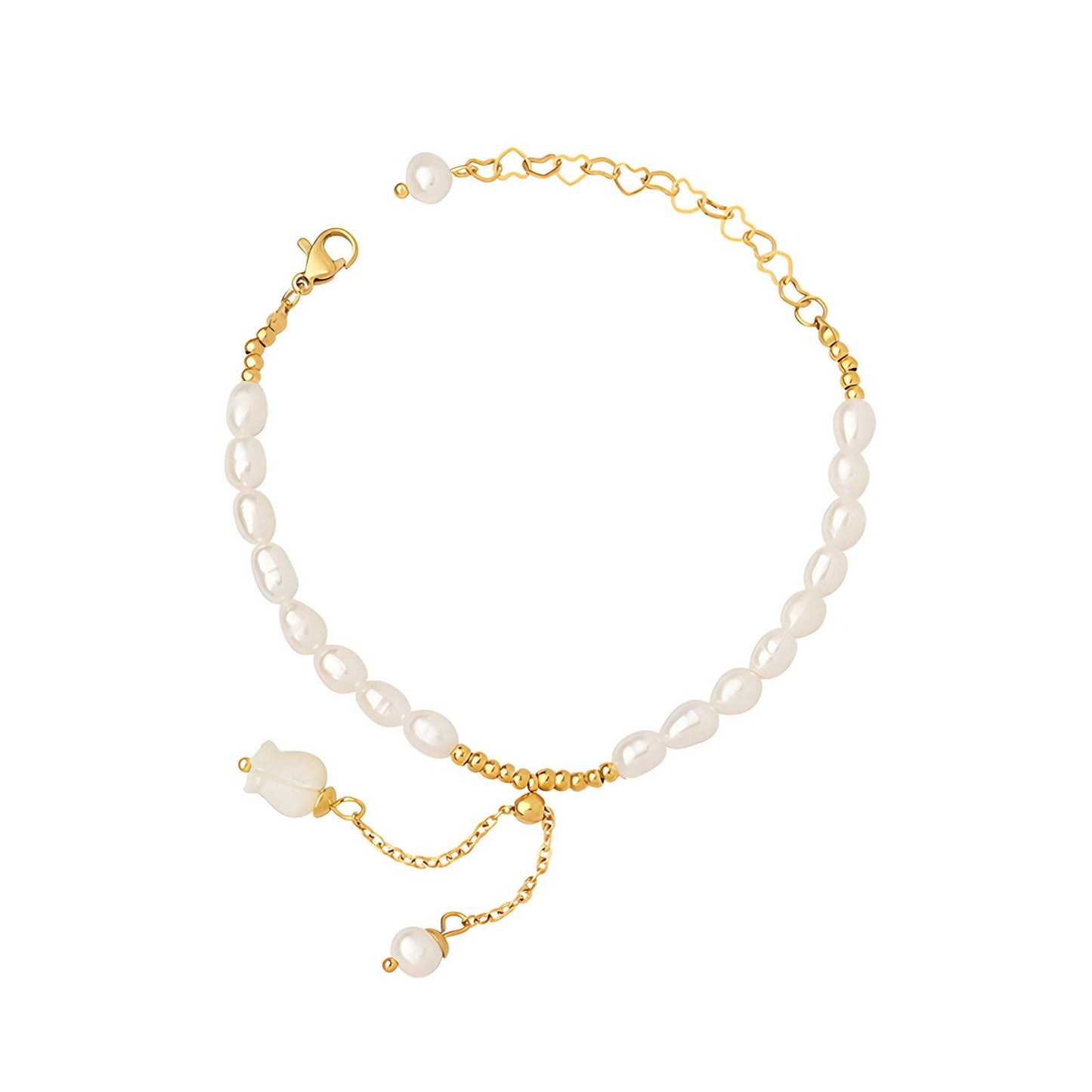 18K gold plated Stainless steel Flower bracelet, Intensity