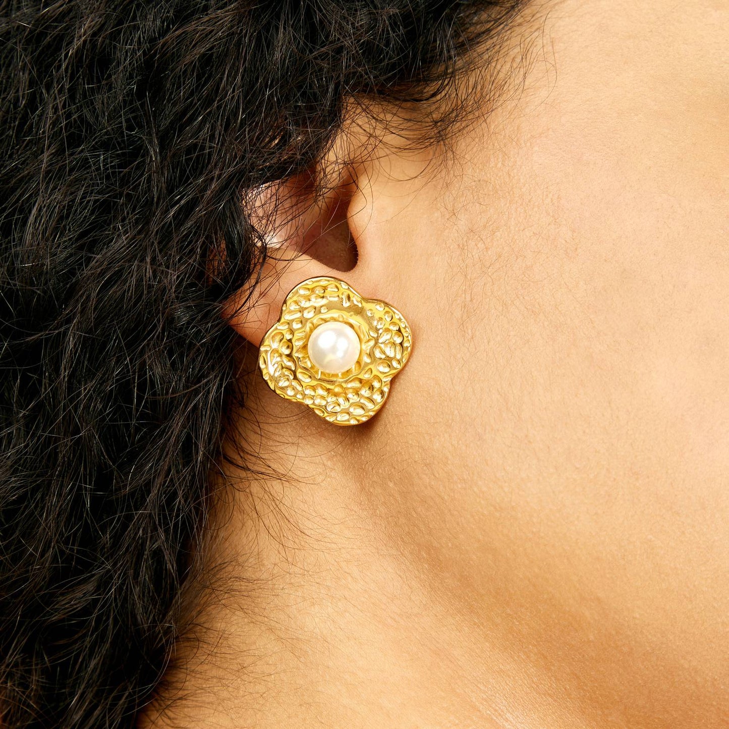 18K gold plated Stainless steel earrings, Intensity