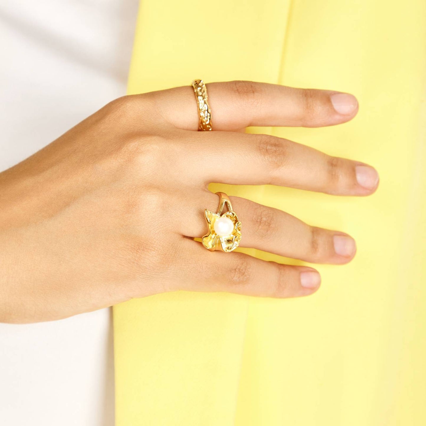 18K gold plated Stainless steel finger ring, Intensity