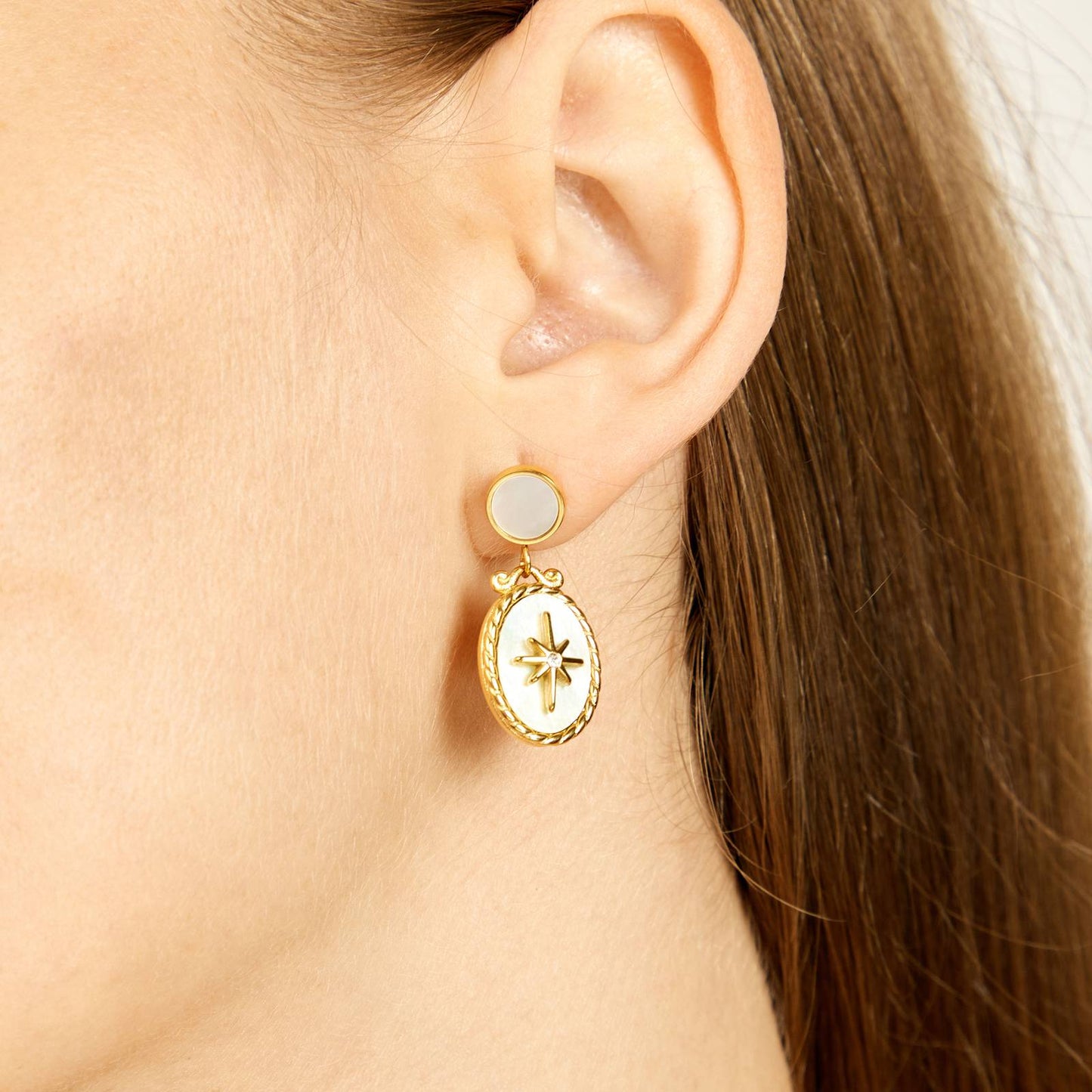 18K gold plated Stainless steel Star earrings, Intensity