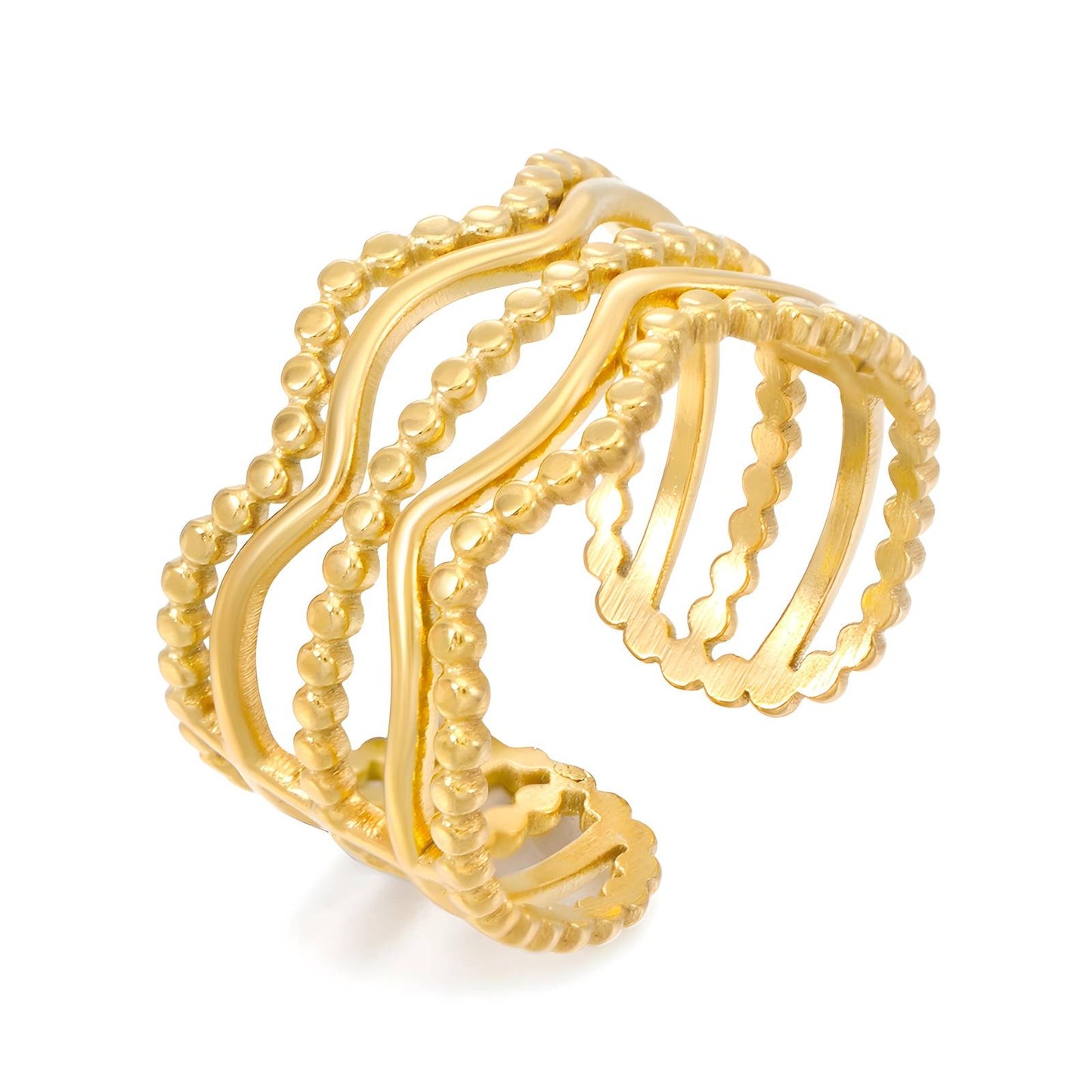 18K gold plated Stainless steel finger ring, Intensity