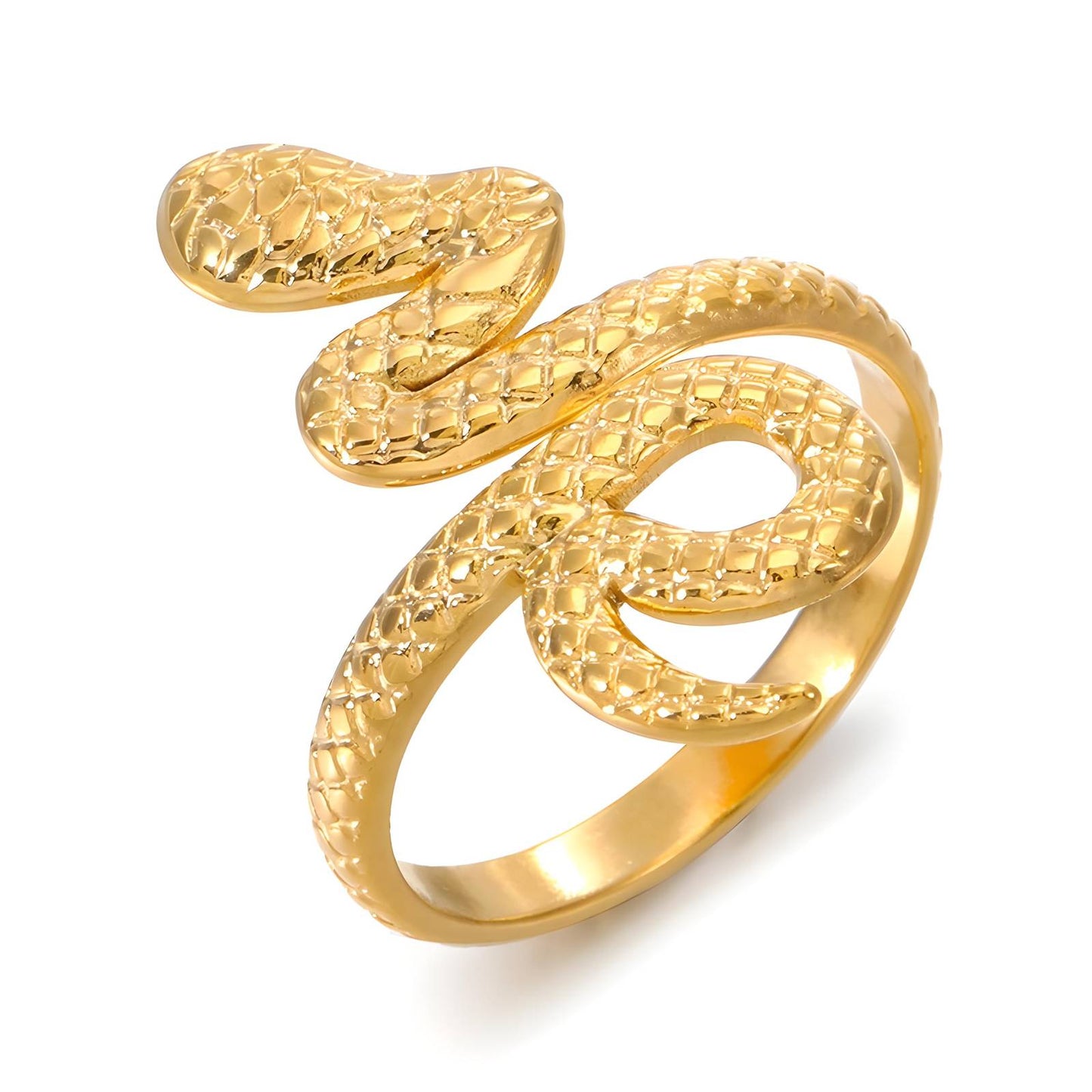 18K gold plated Stainless steel Snake finger ring, Intensity