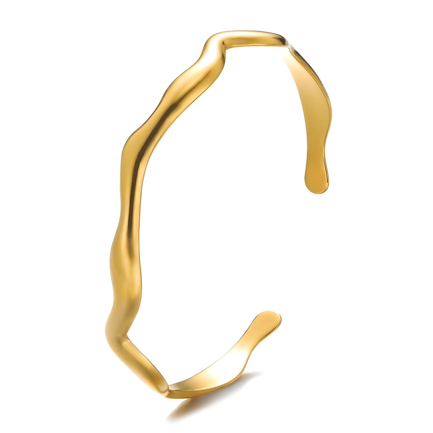 18K gold plated Stainless steel Leafs bracelet, Intensity