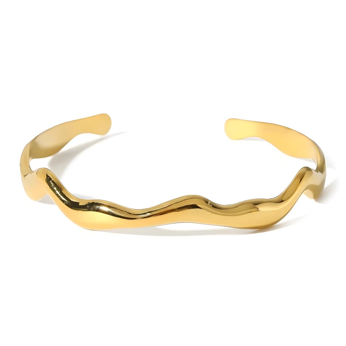 18K gold plated Stainless steel Leafs bracelet, Intensity
