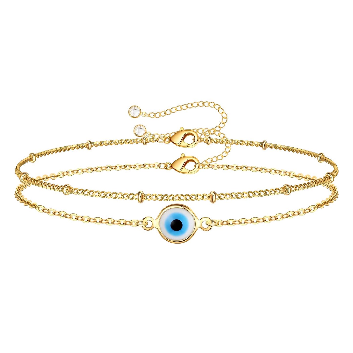 18K gold plated Stainless steel Evil Eye bracelet, Intensity