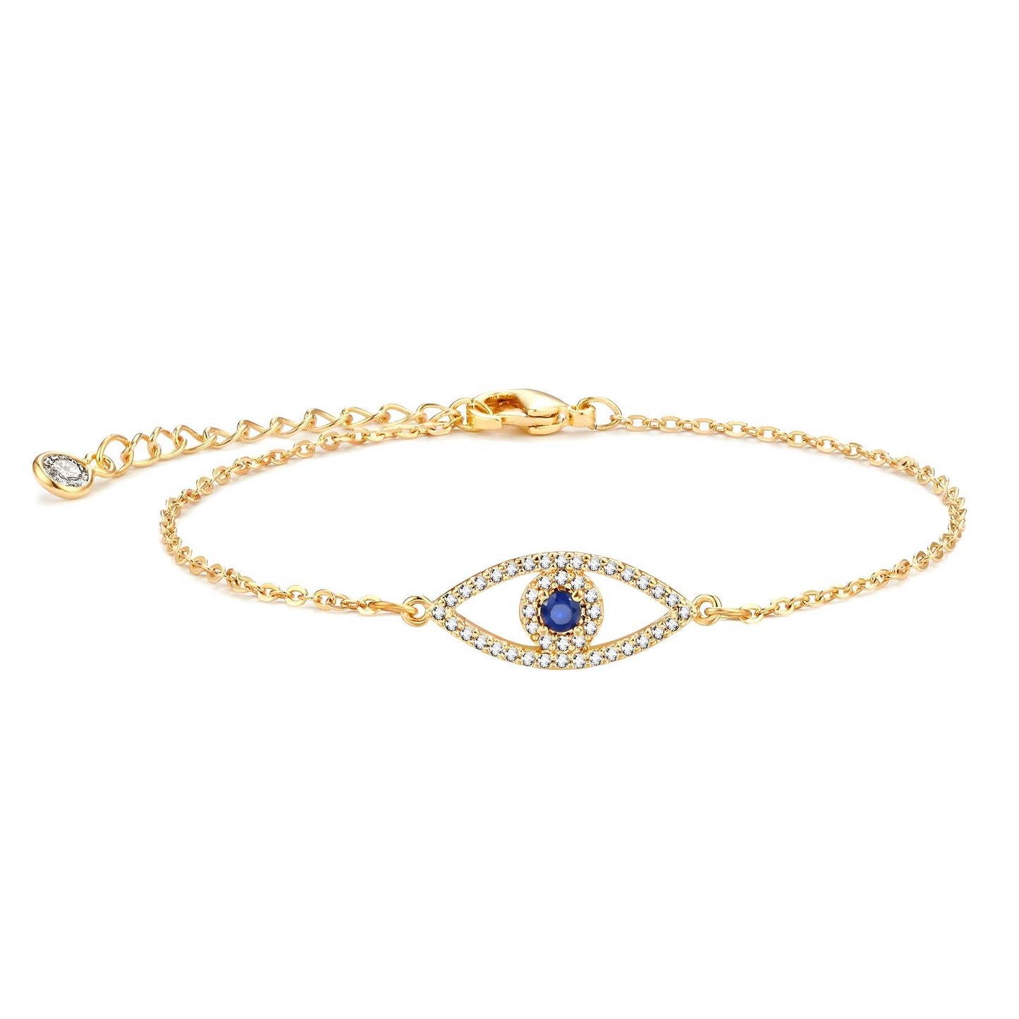 18K gold plated Stainless steel Evil Eye bracelet, Intensity