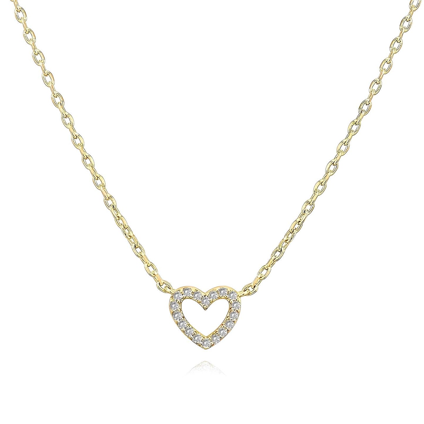 18K gold plated Stainless steel Hearts necklace, Intensity