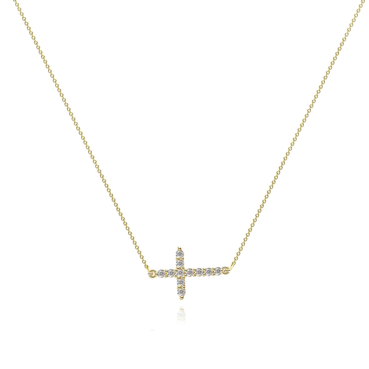 18K gold plated Stainless steel Crosses necklace, Intensity