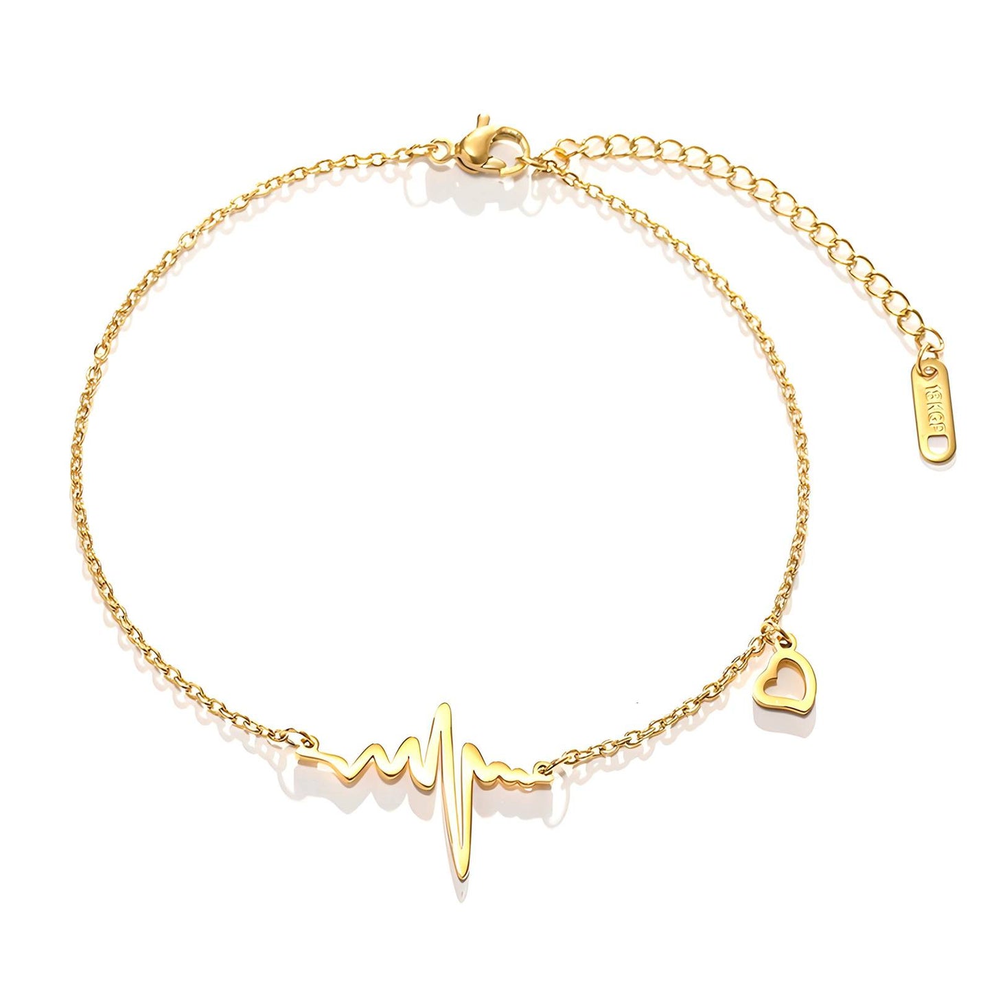 18K gold plated Stainless steel Hearts bracelet, Intensity