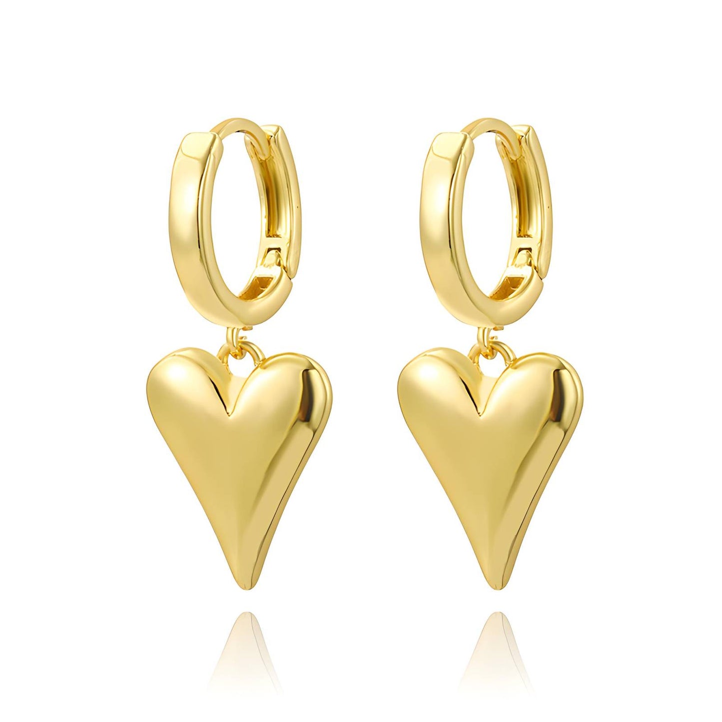 18K gold plated Stainless steel Hearts earrings, Intensity