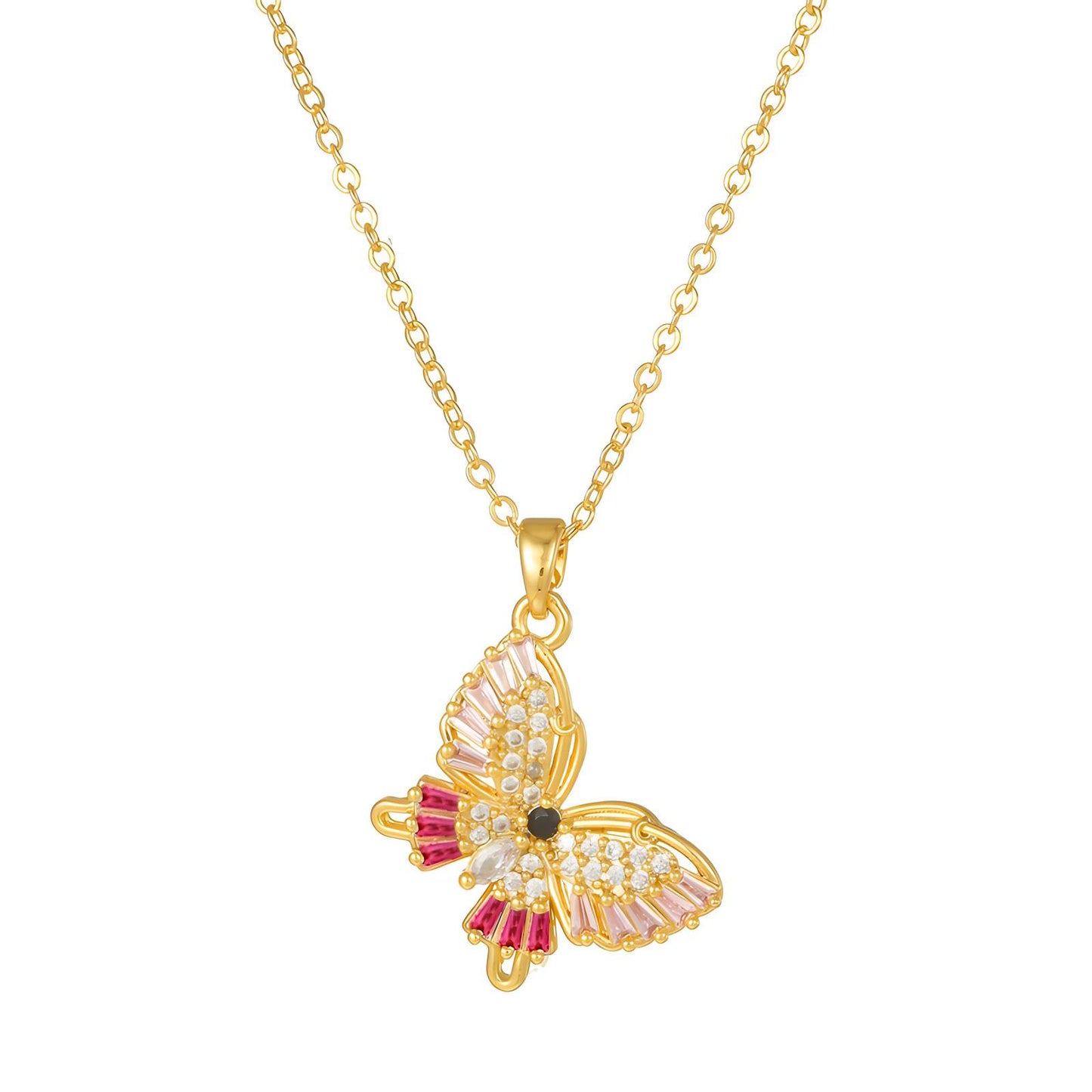 18K gold plated Butterfly necklace, Intensity
