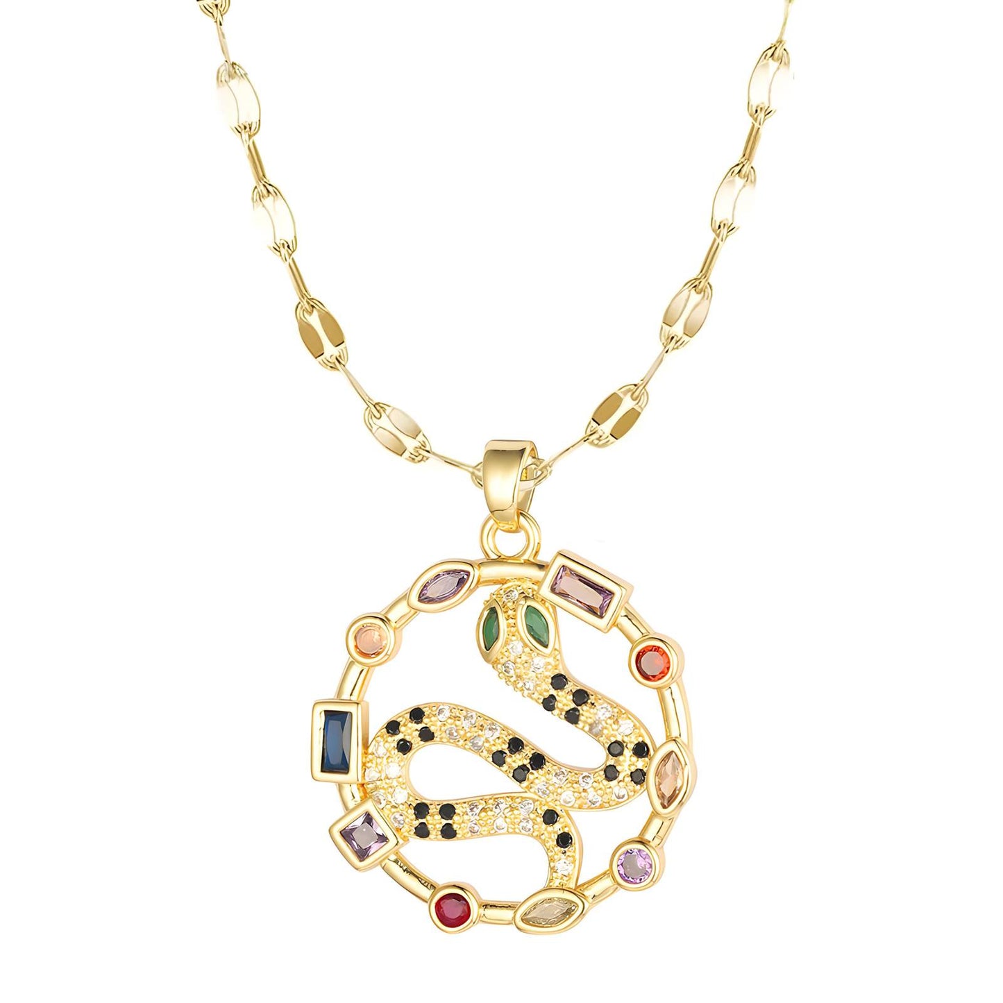 18K gold plated Snake necklace, Intensity