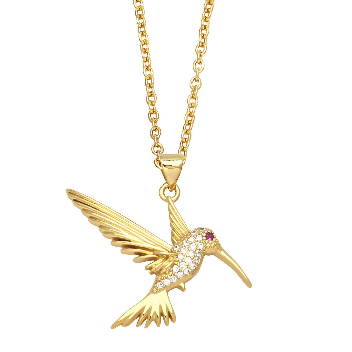 18K gold plated Bird necklace, Intensity
