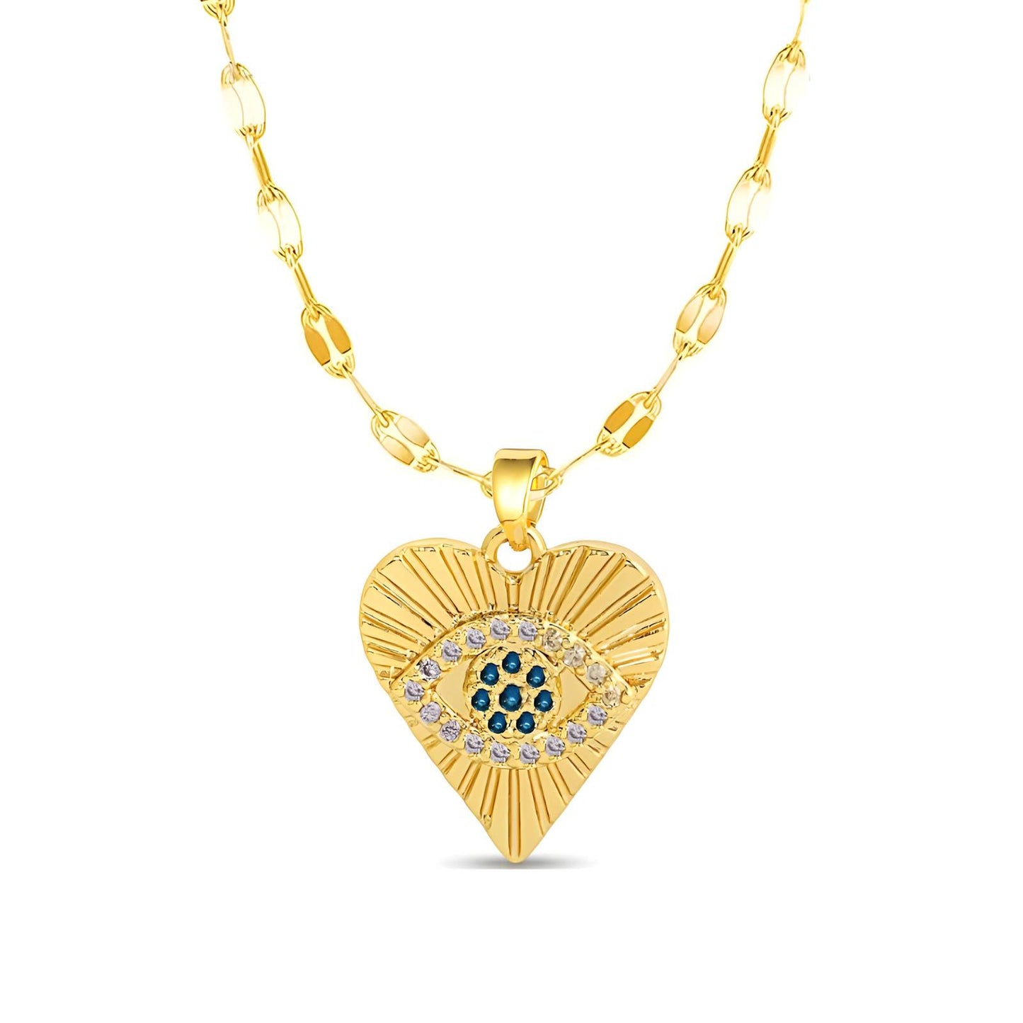 18K gold plated Evil Eye necklace, Intensity